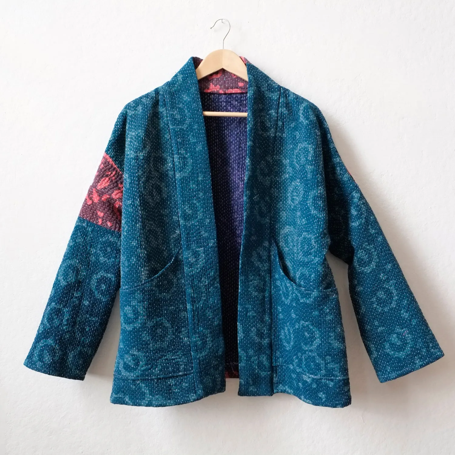 S Turquoise Flowers Norah Jacket LM062