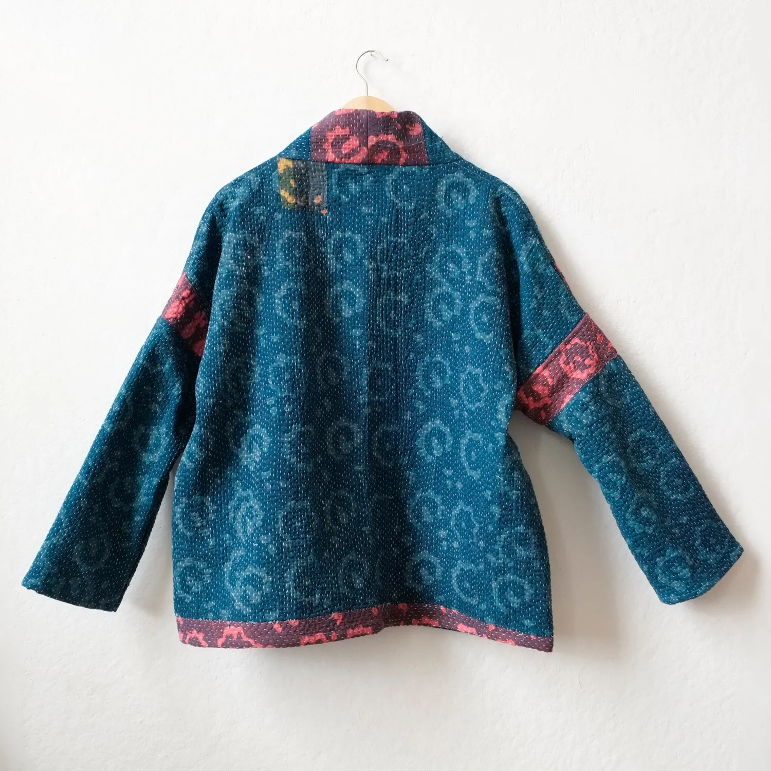 S Turquoise Flowers Norah Jacket LM062