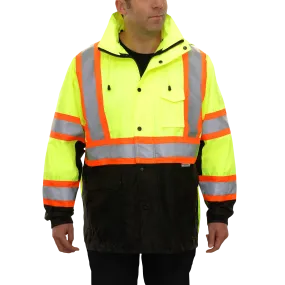 Safety DOT Jacket HiVis Parka Breathable Waterproof Hooded