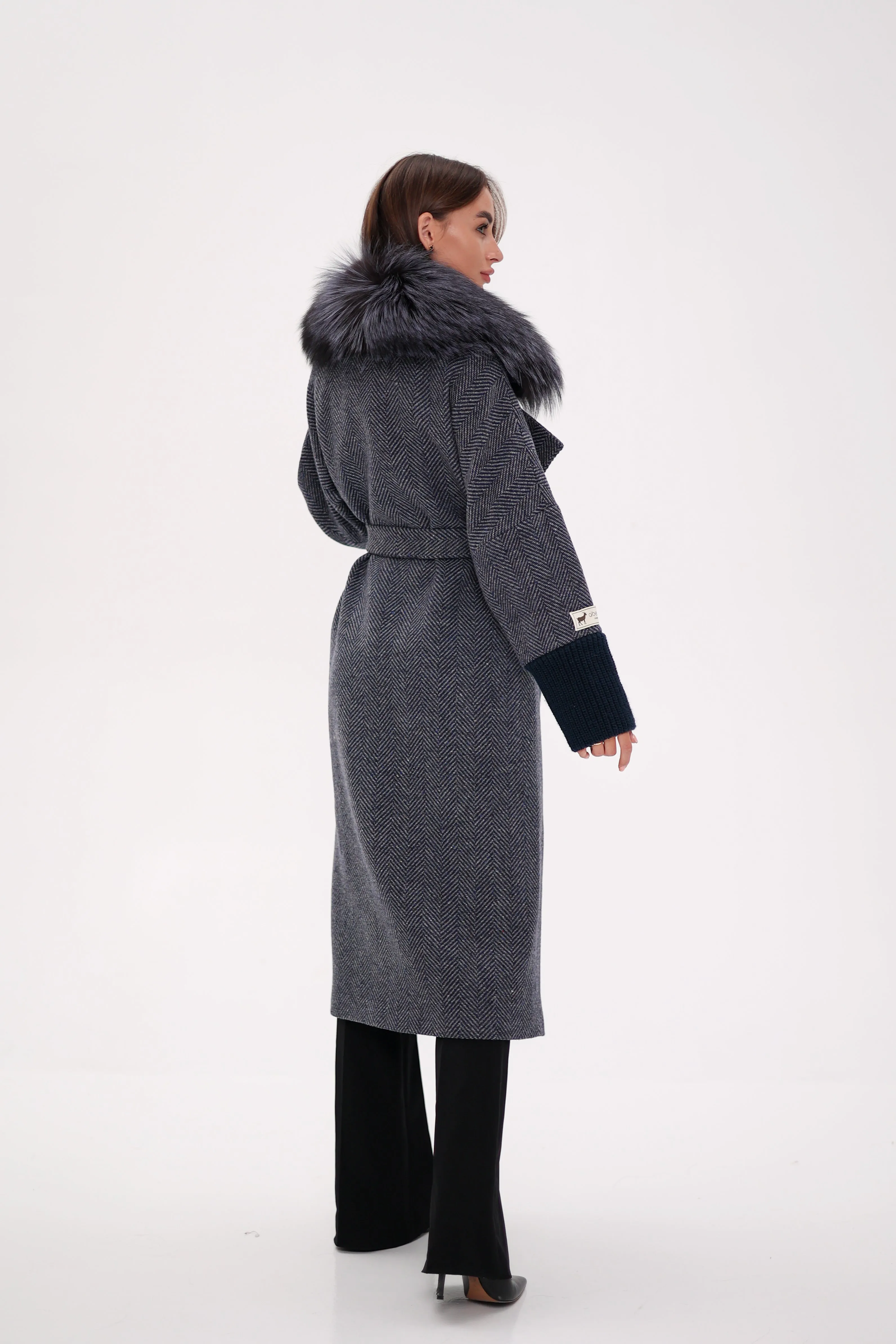 Saga®Furs Silver Fox Cashmere Wool Coat