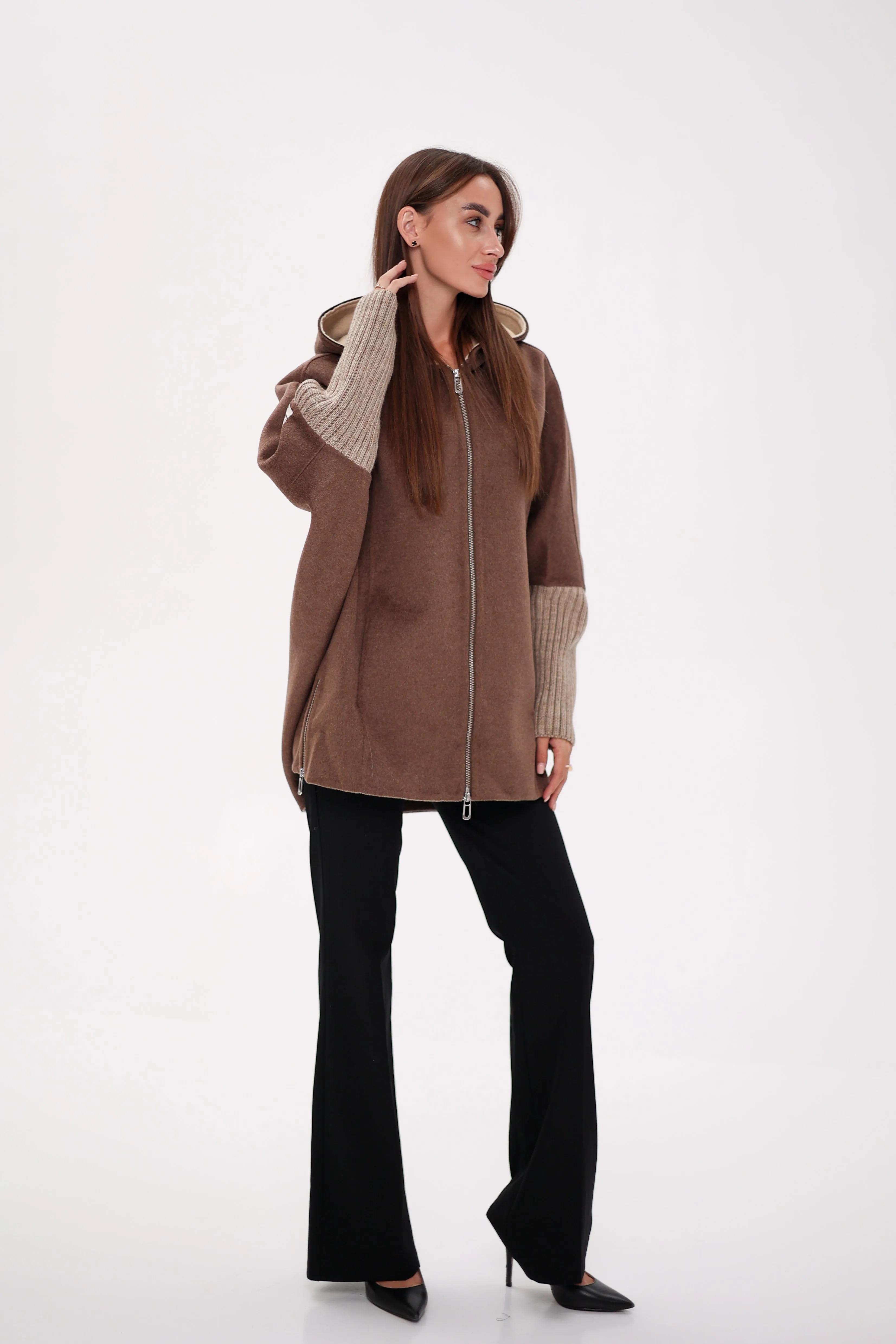 Saga®Furs Silver Fox Wool Alpaca Coat