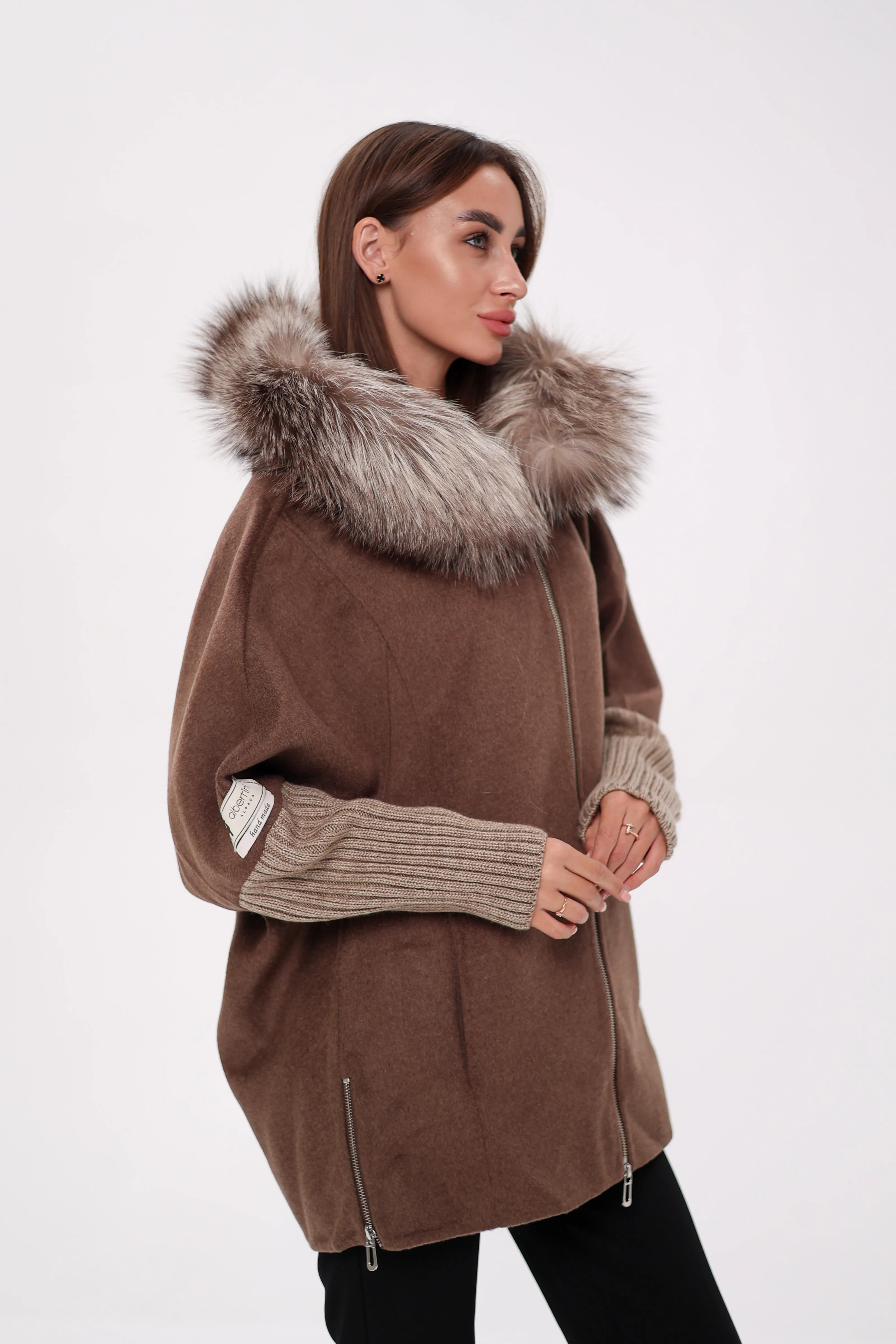 Saga®Furs Silver Fox Wool Alpaca Coat