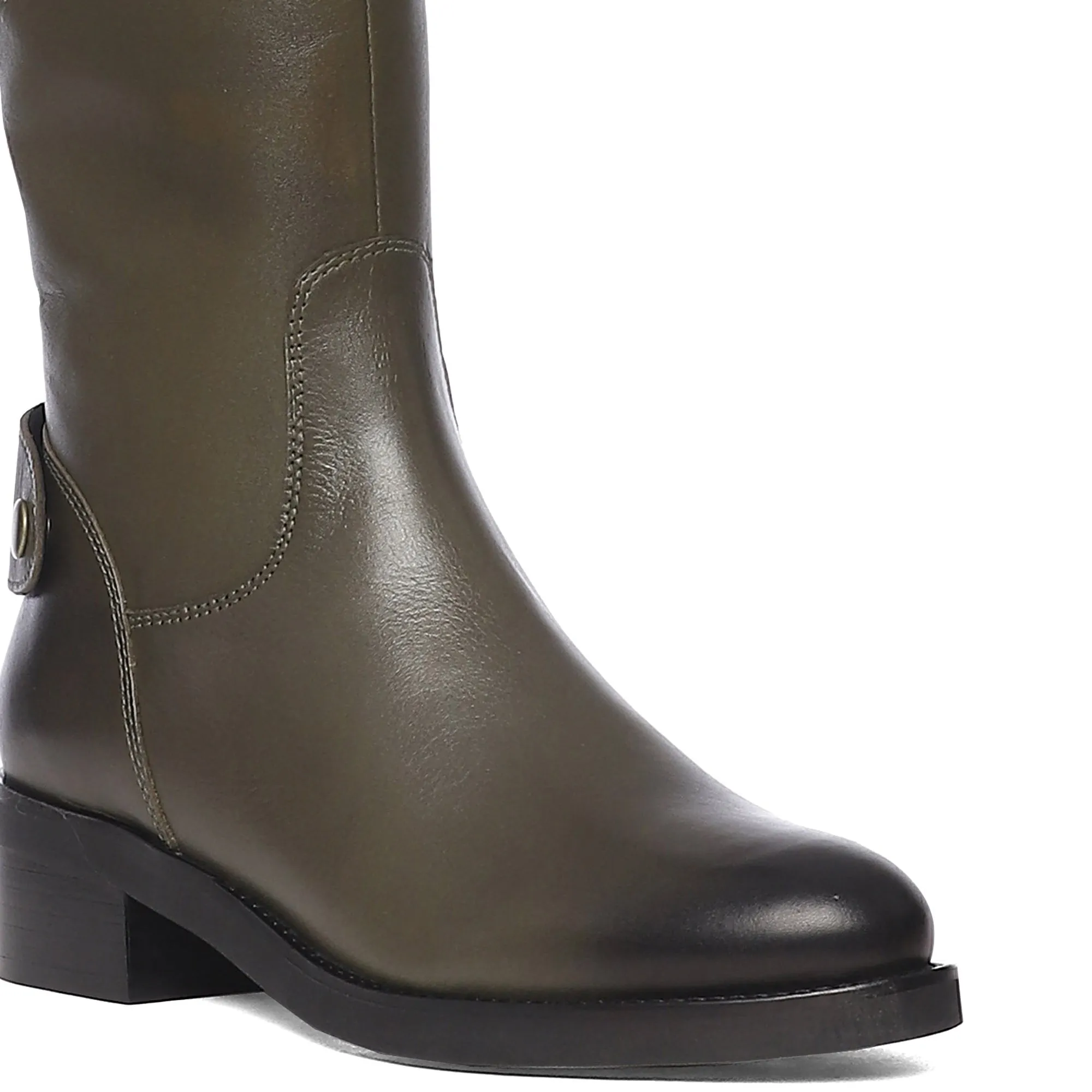 Saint Chloe Olive Leather Knee High Boots