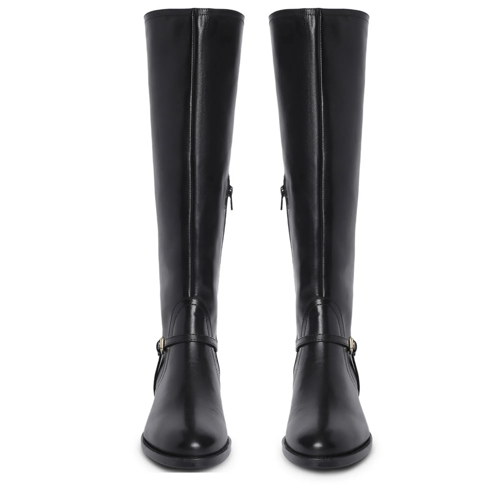 Saint Drusilla Black Leather Knee High Boots