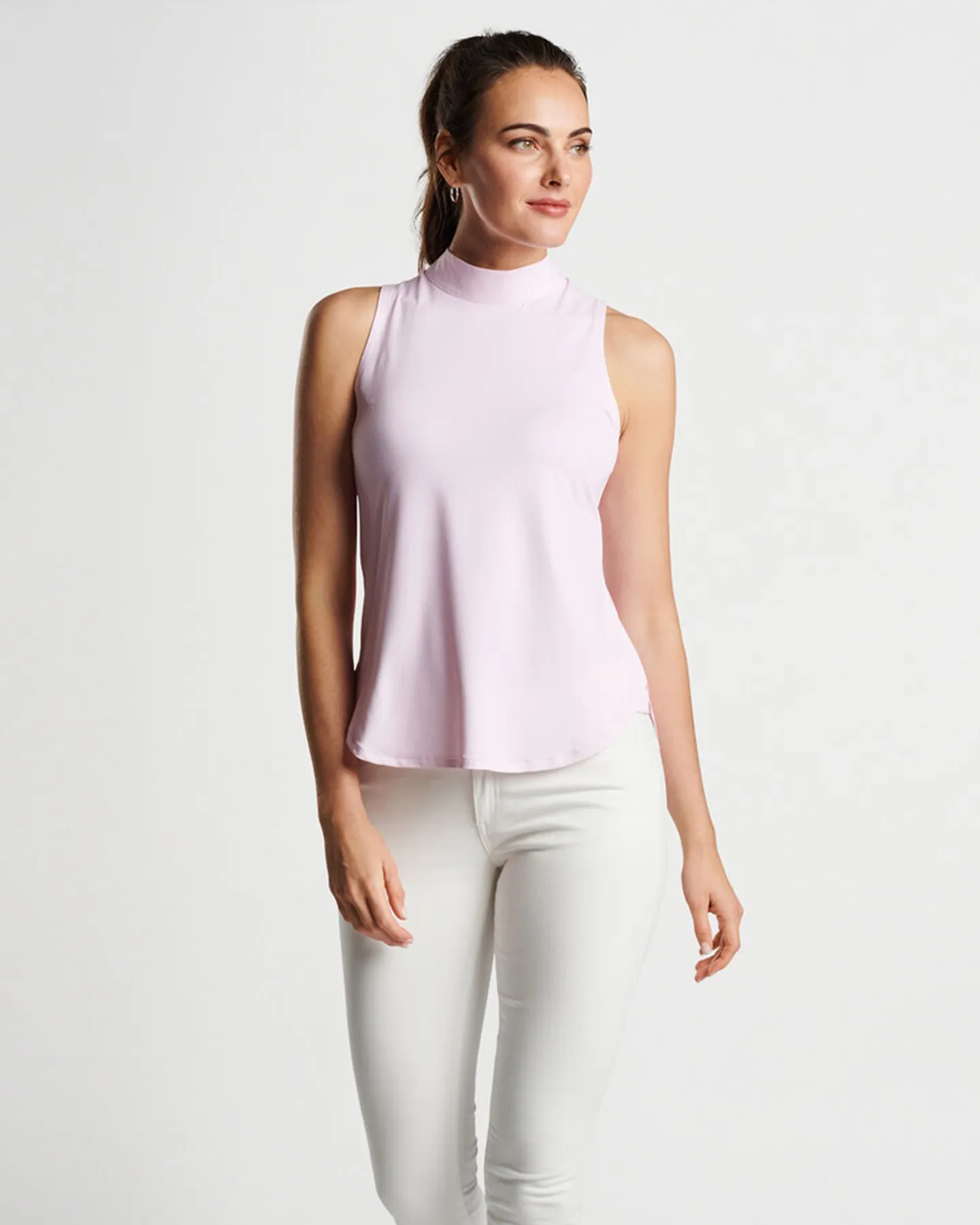 SCOTTIE MOCK NECK SHELL TOP - PALMER PINK