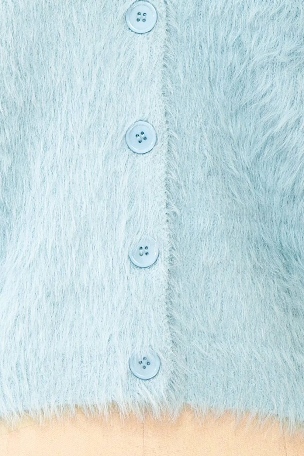 Serianna | Fuzzy Button-Up Blue Cardigan