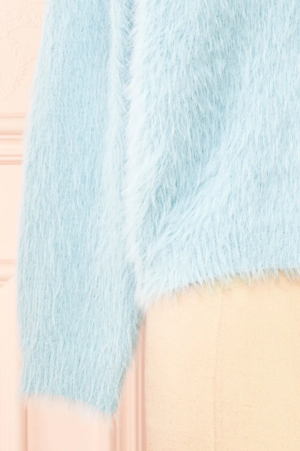 Serianna | Fuzzy Button-Up Blue Cardigan