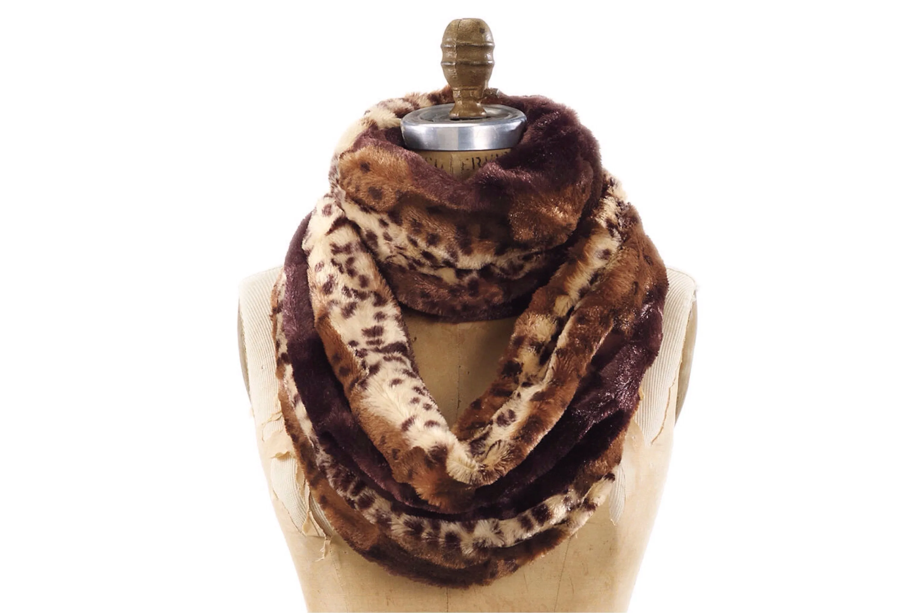 Silky Soft Faux Fur Infinity Scarf (Animal Print)