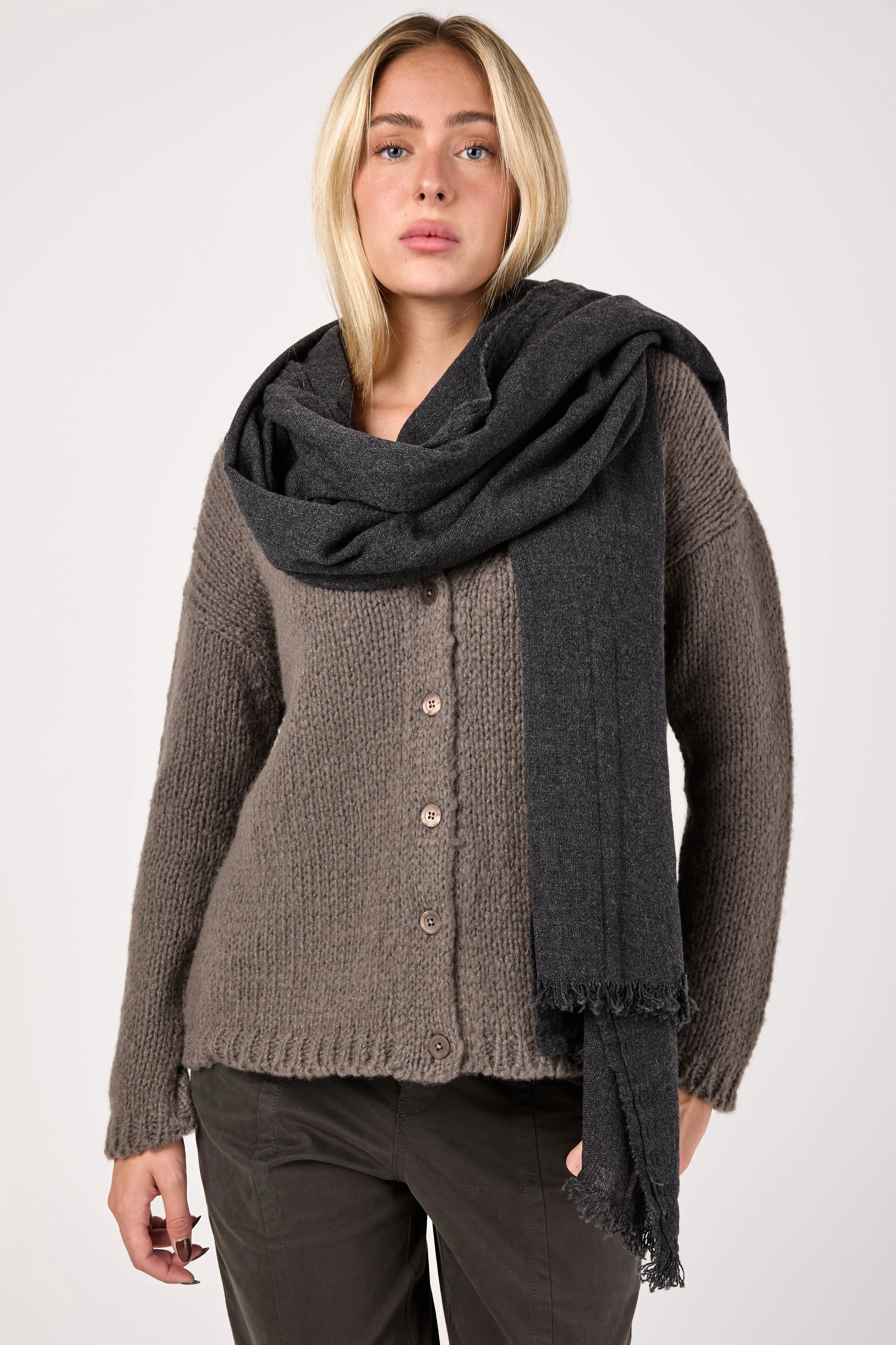 Sim Cashmere Scarf in Coal