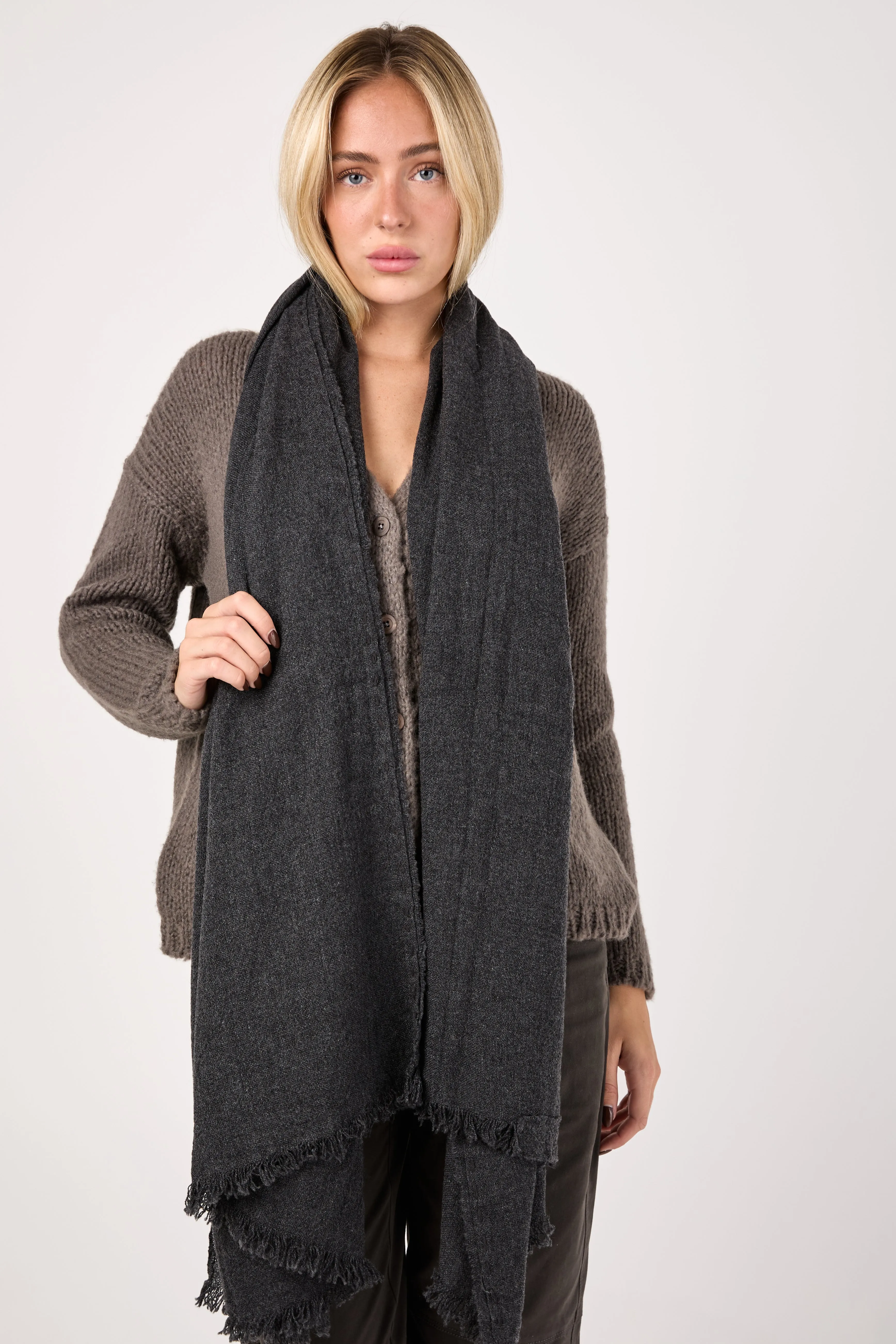 Sim Cashmere Scarf in Coal