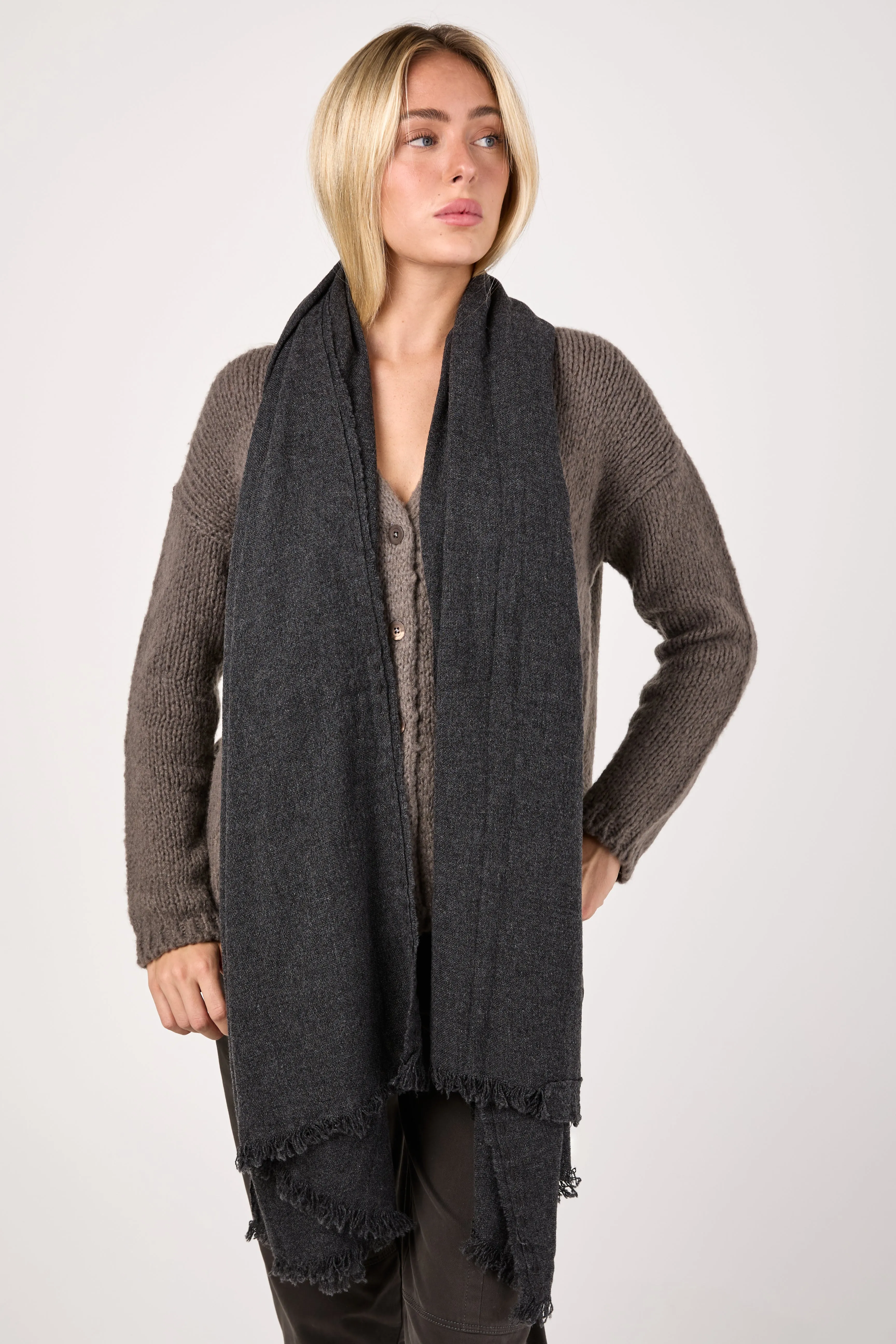 Sim Cashmere Scarf in Coal