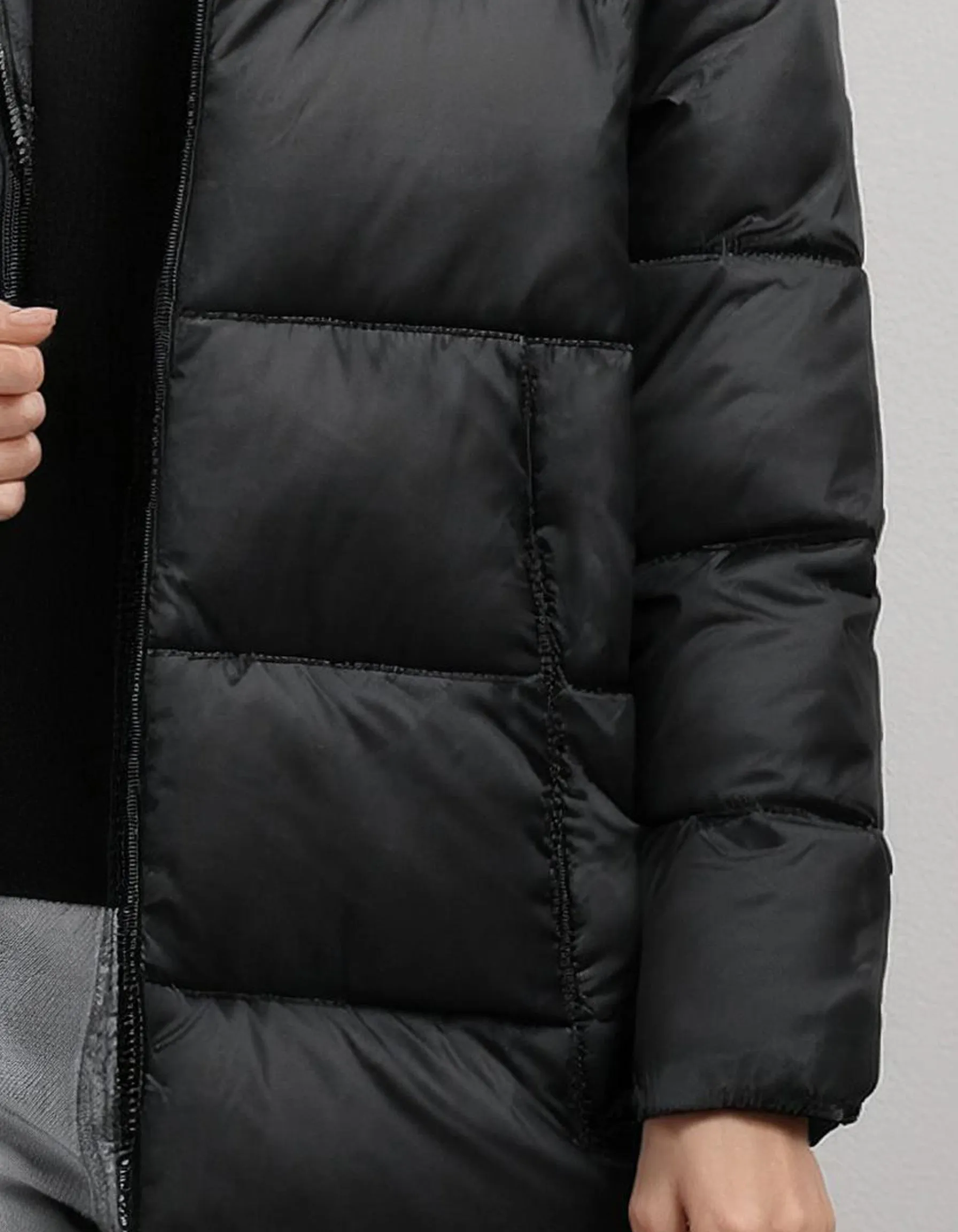 Slate Gray Oversized Puffer Jacket