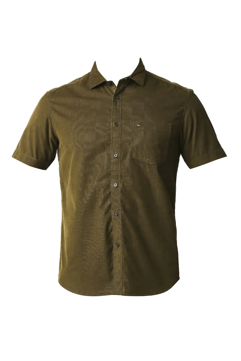 Slim Fit Corduroy Halfsleeves Shirt