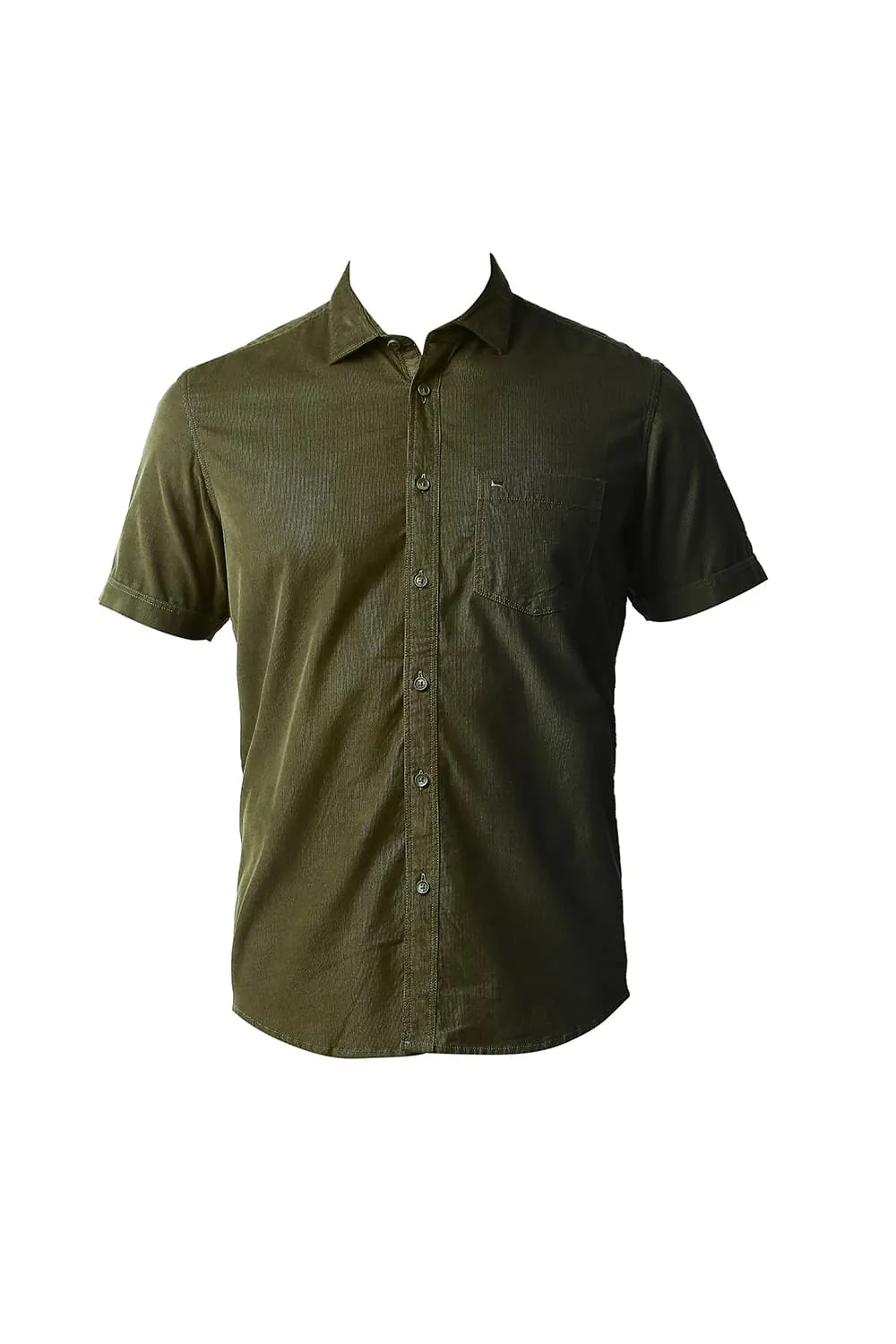 Slim Fit Corduroy Halfsleeves Shirt