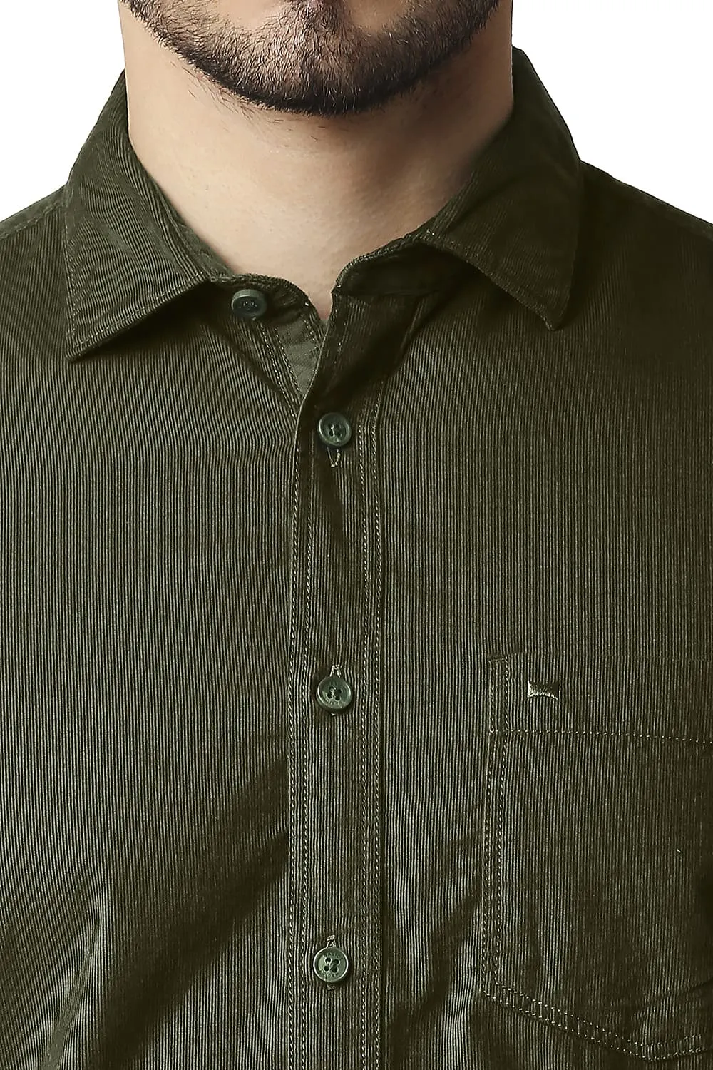 Slim Fit Corduroy Halfsleeves Shirt