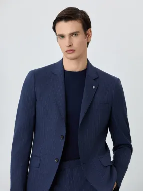 Slim Fit Premium Suit In Super Fine Wool With Stripes