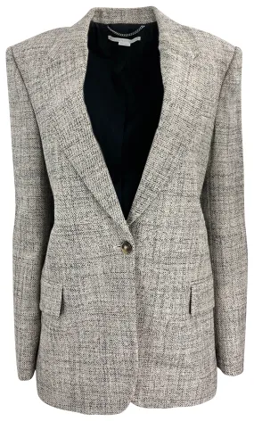 Stella McCartney Slim Boyfriend Jacket in Black/Beige