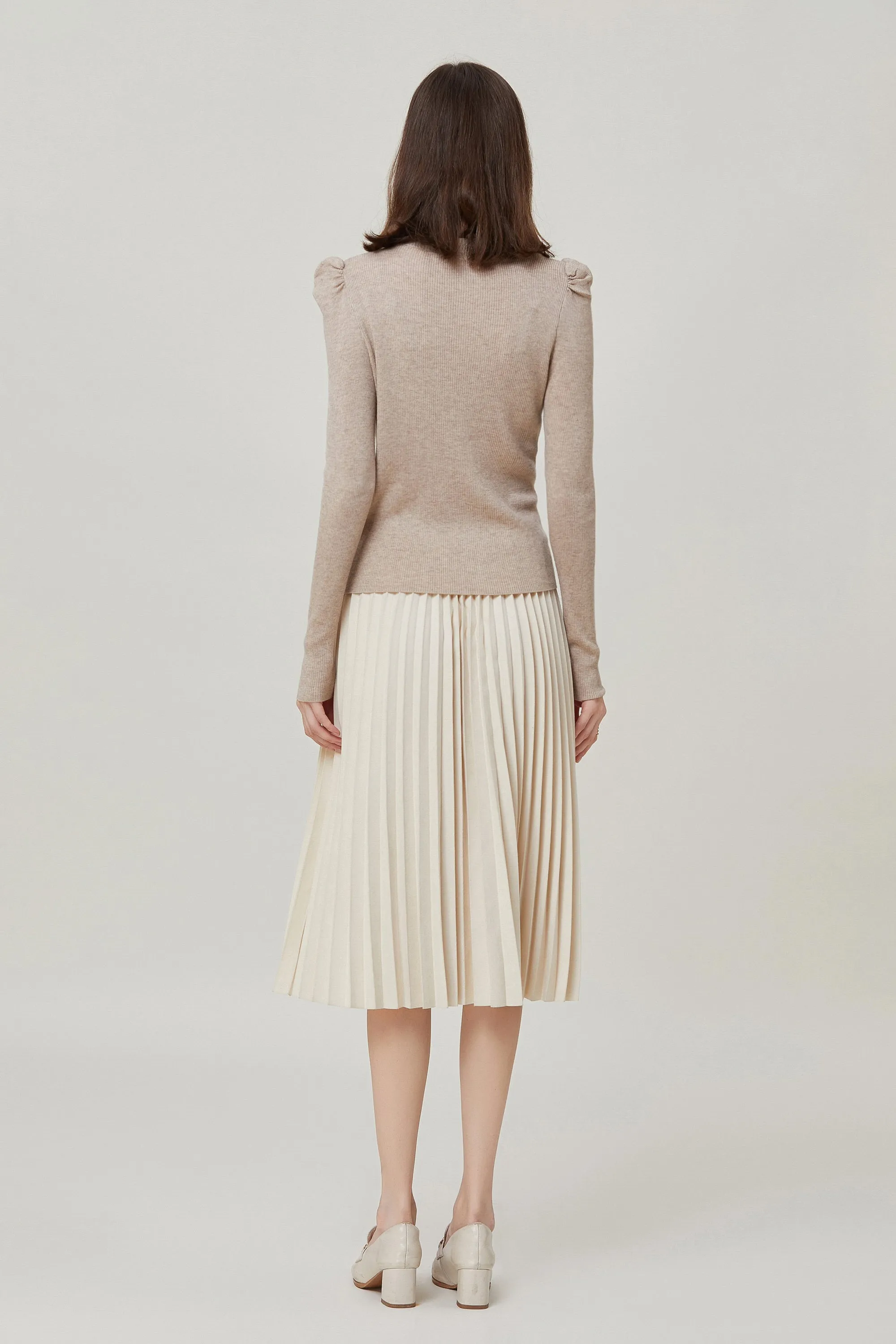 Sylphide | Lya Camel Asymmetric Wool Sweater