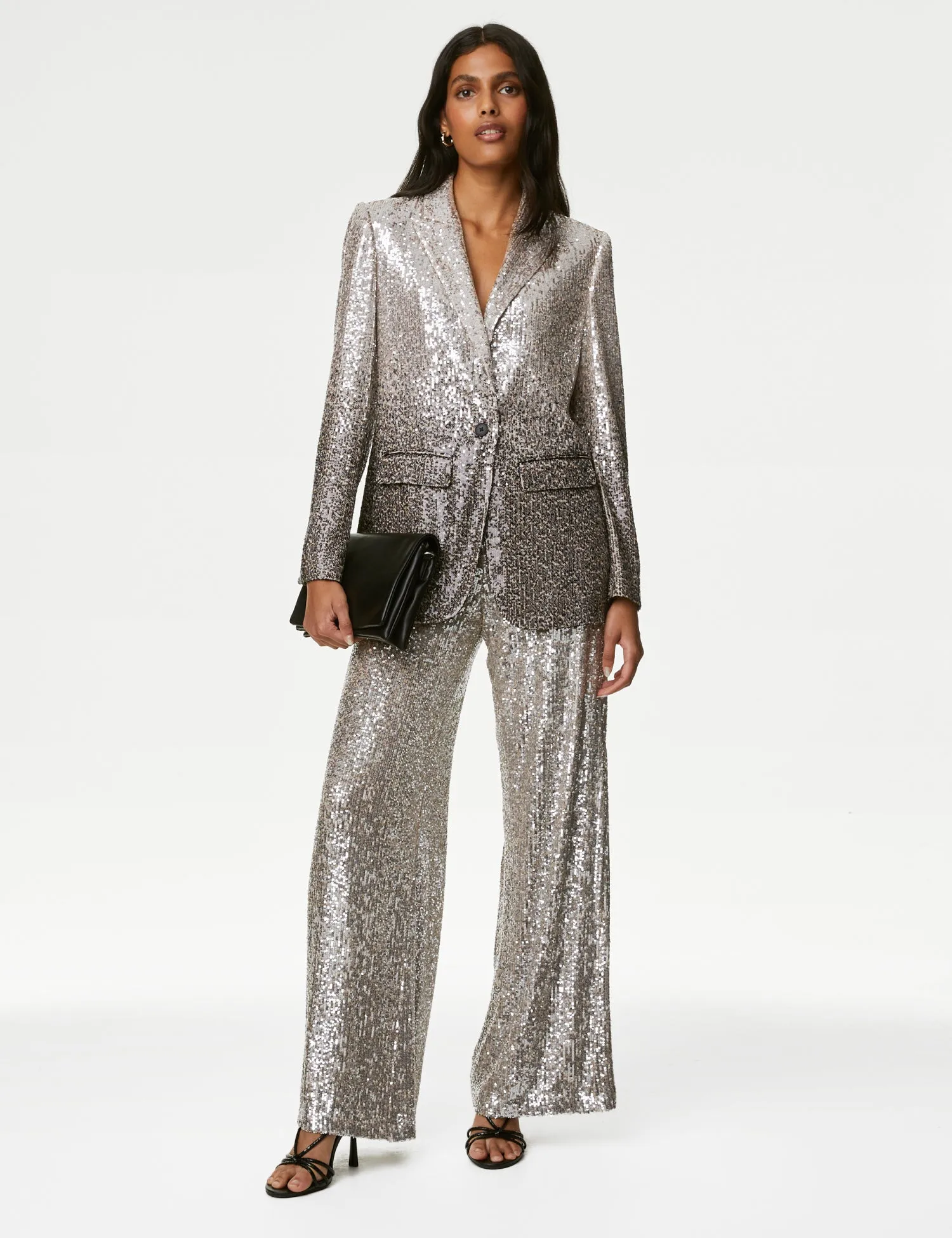 Tailored Sequin Single Breasted Blazer