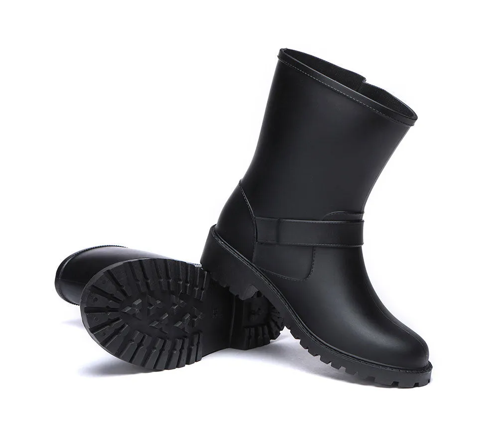 TARRAMARRA® Women Rainboots Wool Insole Mid Calf Black Gumboots