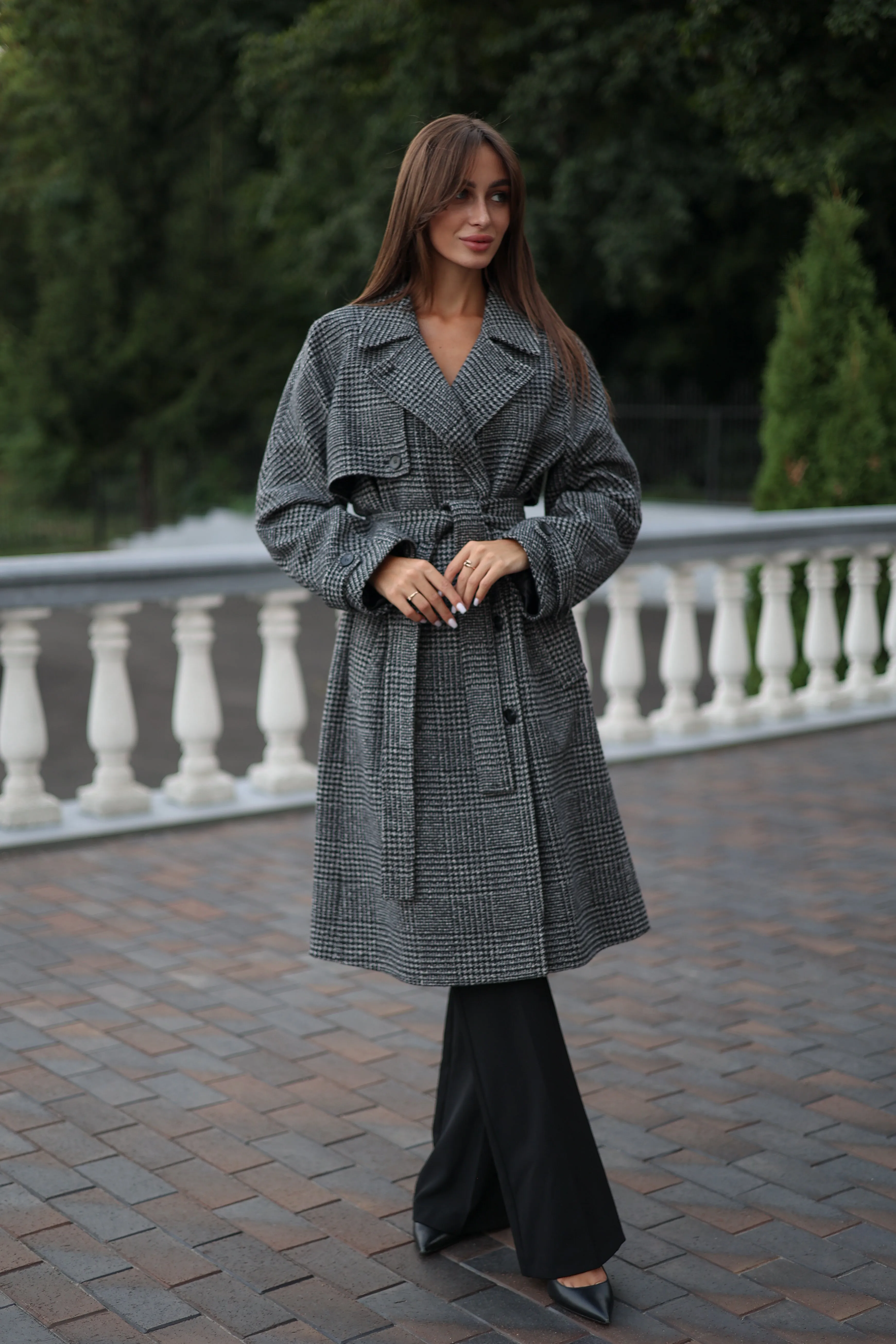 Tessera Classic Wool Blend Coat in Grey