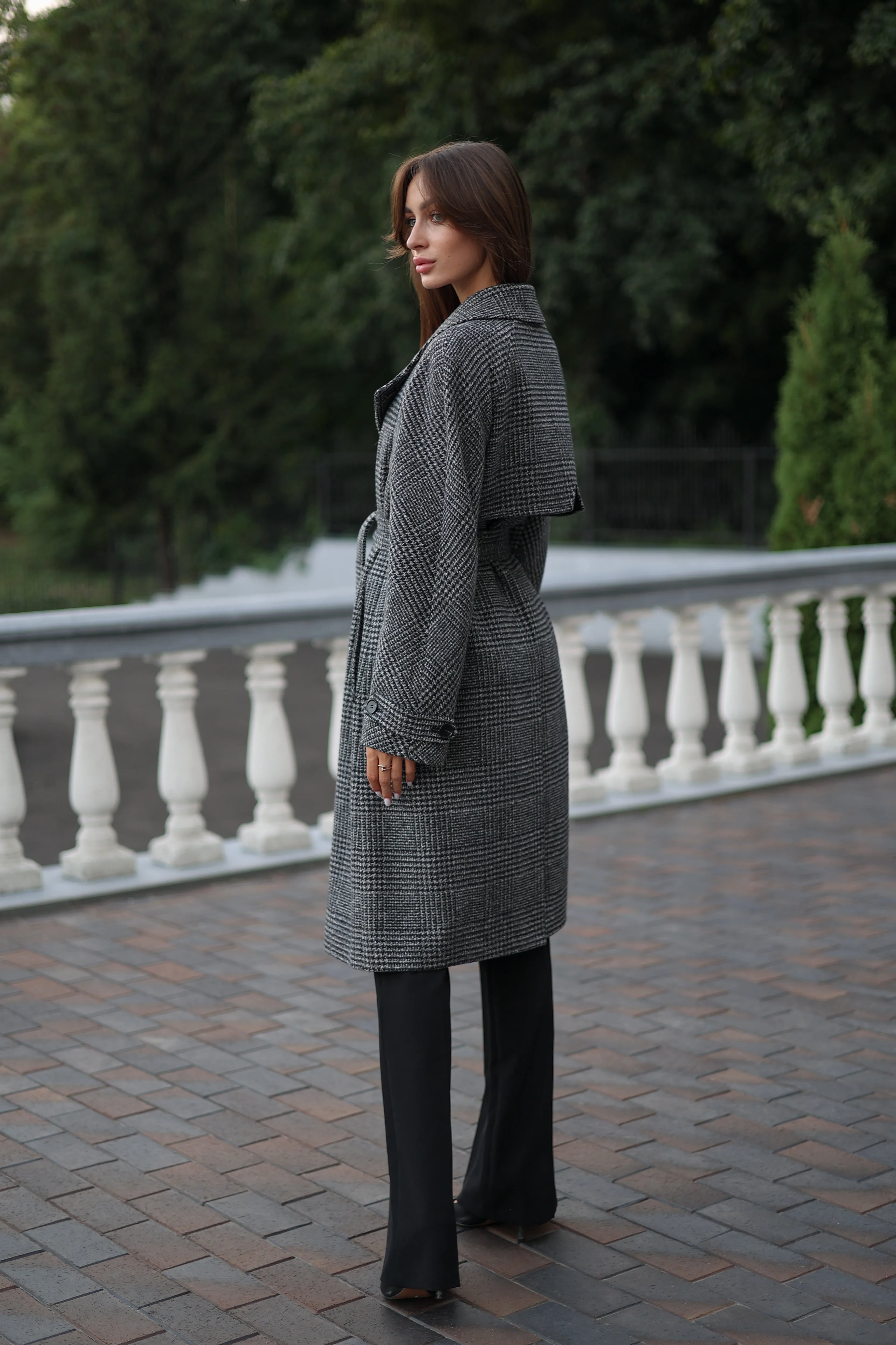 Tessera Classic Wool Blend Coat in Grey