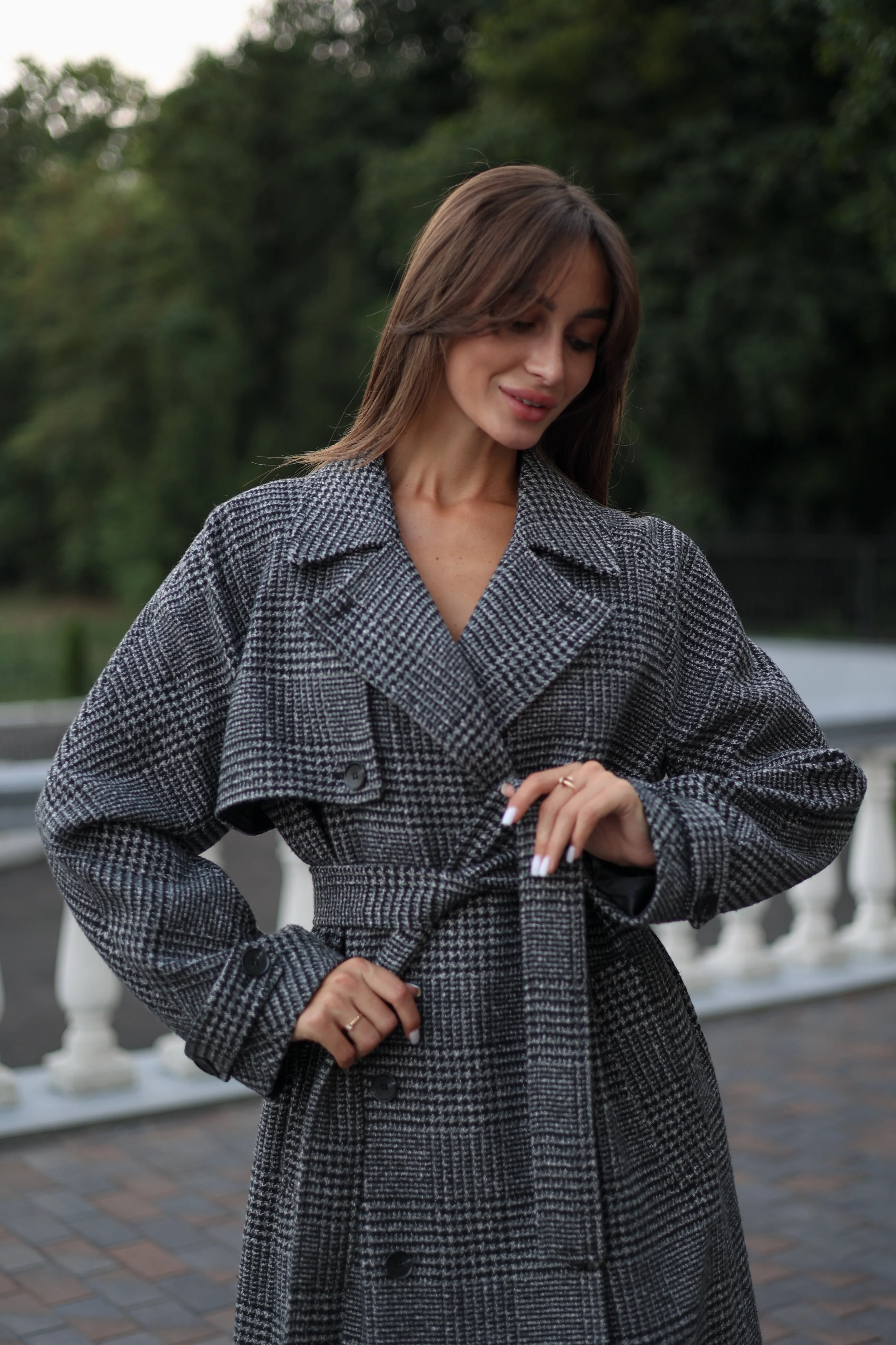 Tessera Classic Wool Blend Coat in Grey