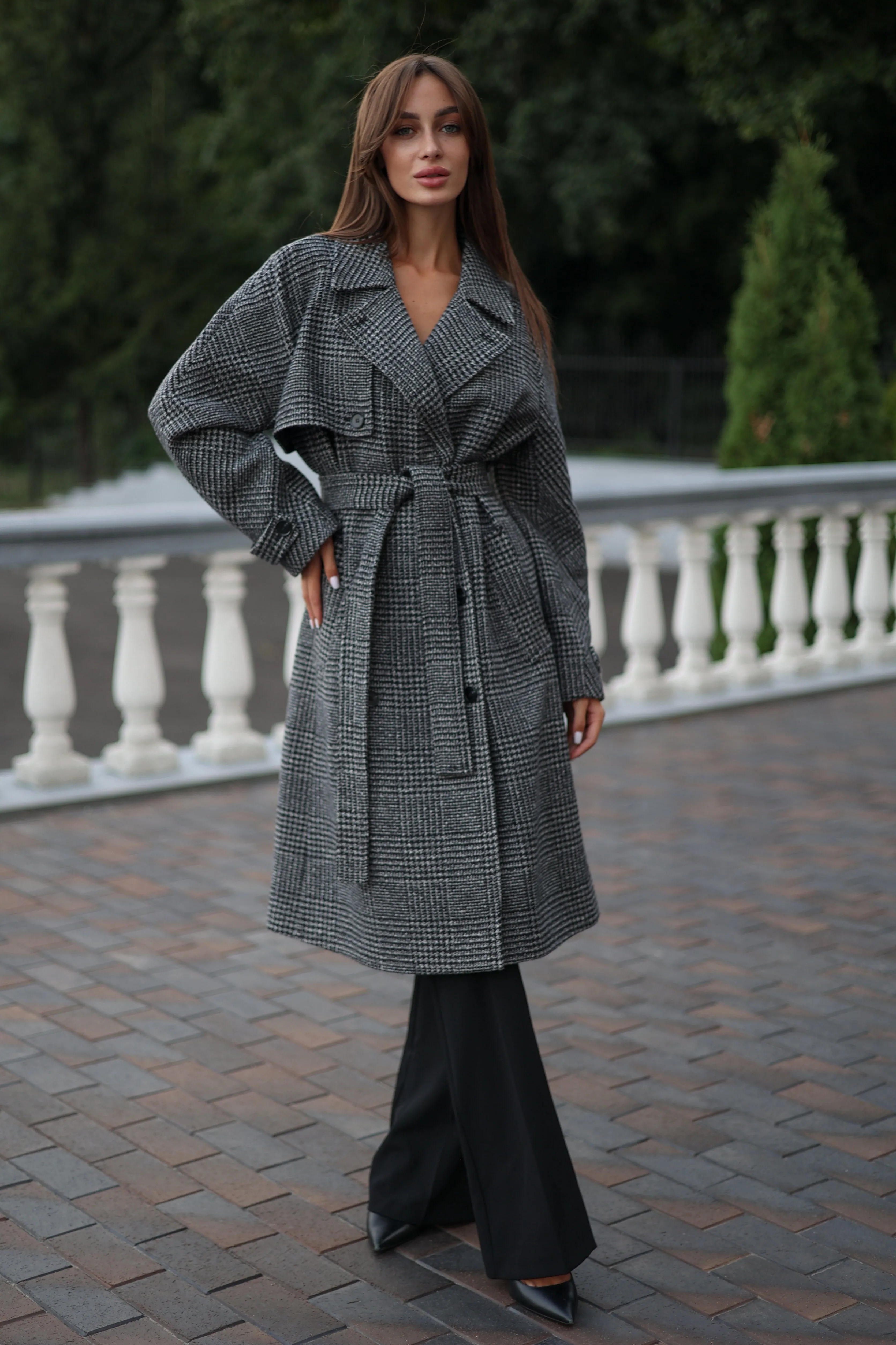 Tessera Classic Wool Blend Coat in Grey