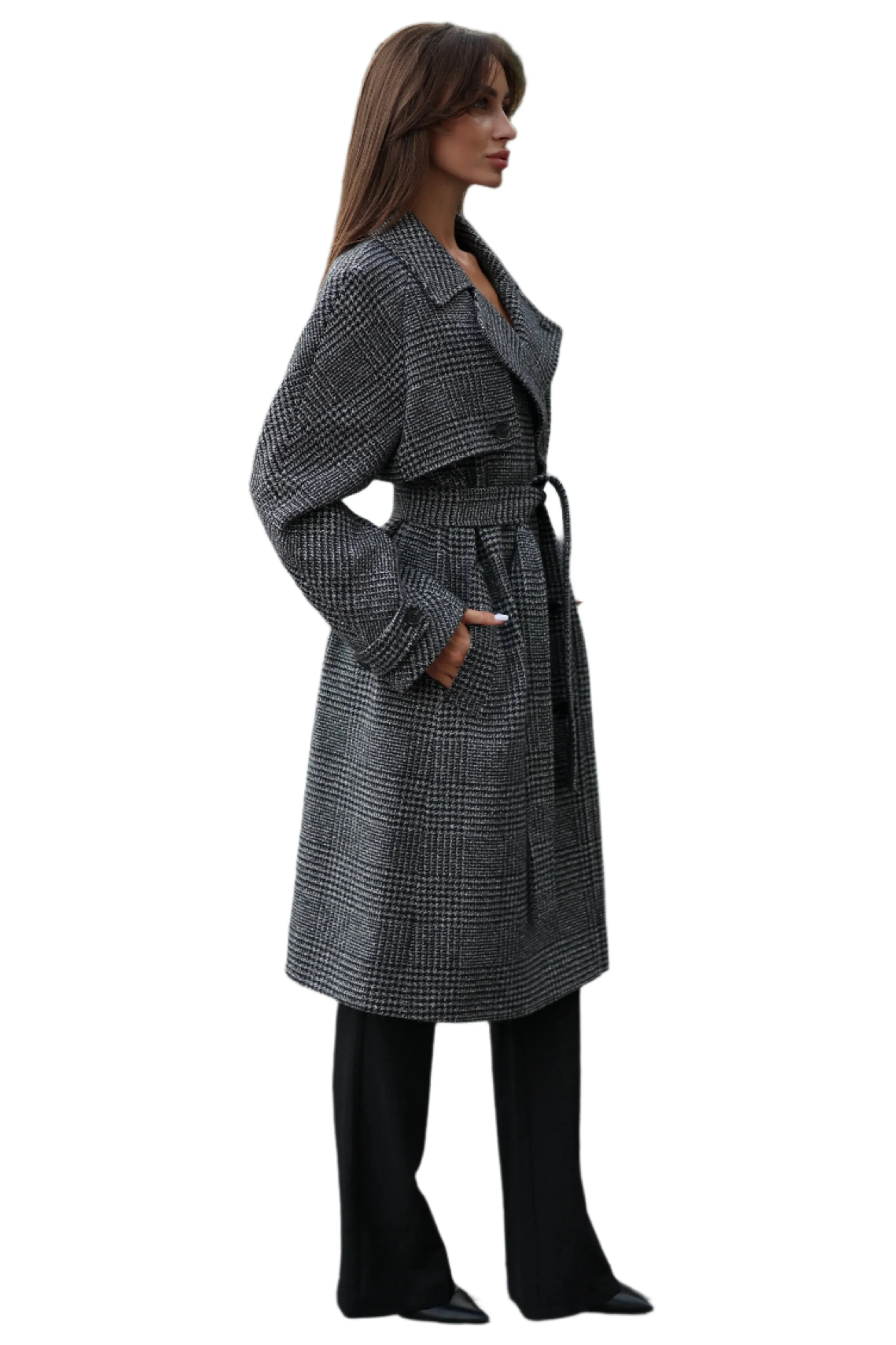 Tessera Classic Wool Blend Coat in Grey