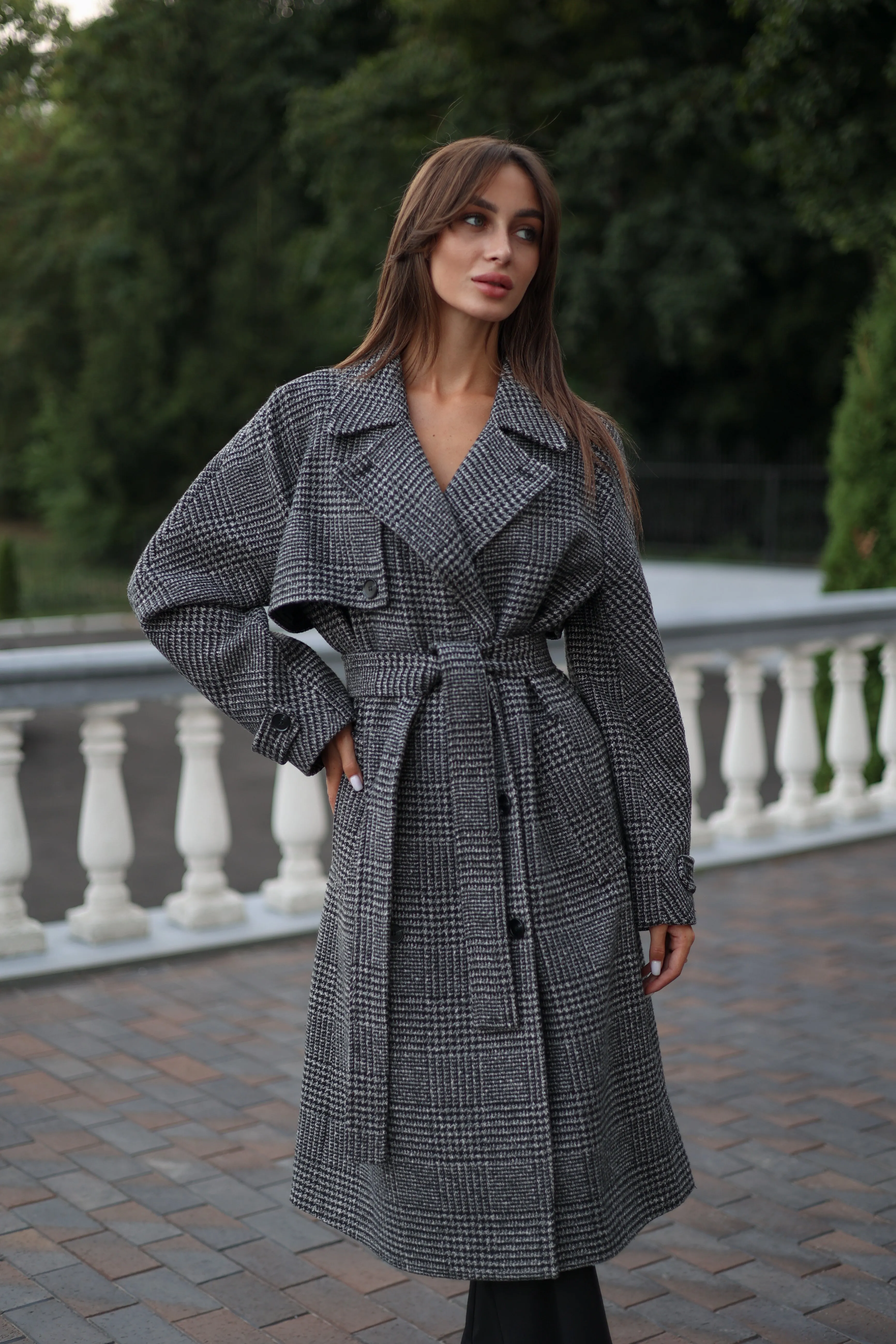 Tessera Classic Wool Blend Coat in Grey