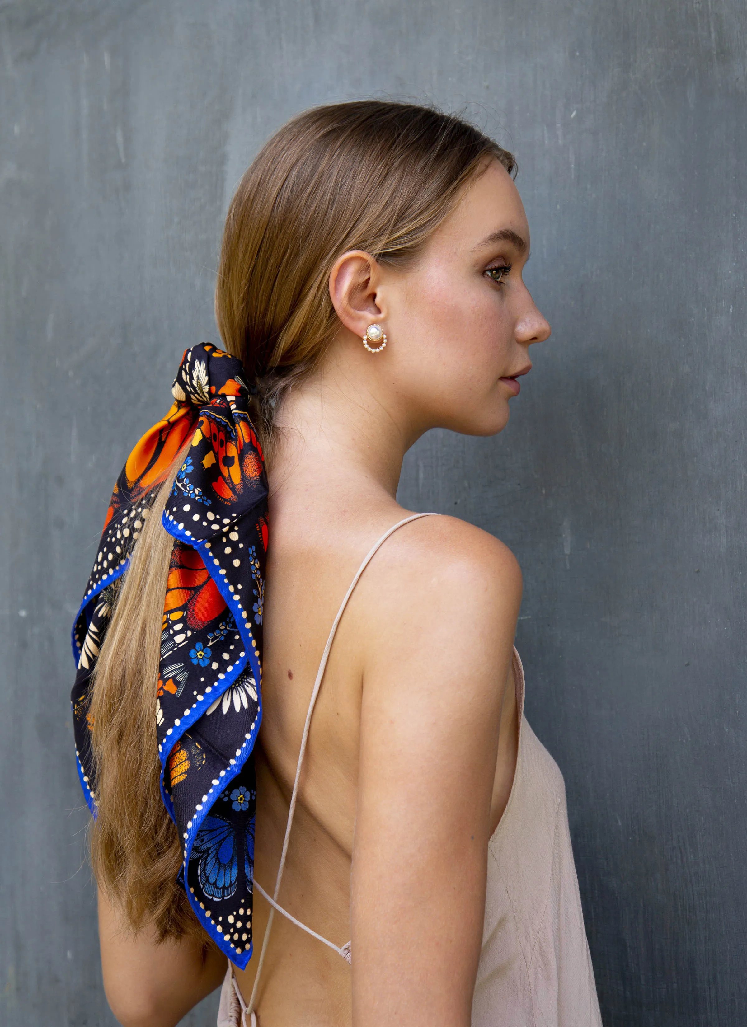 The British Butterfly Scarf - Orange | 65x65cm [Preorder]