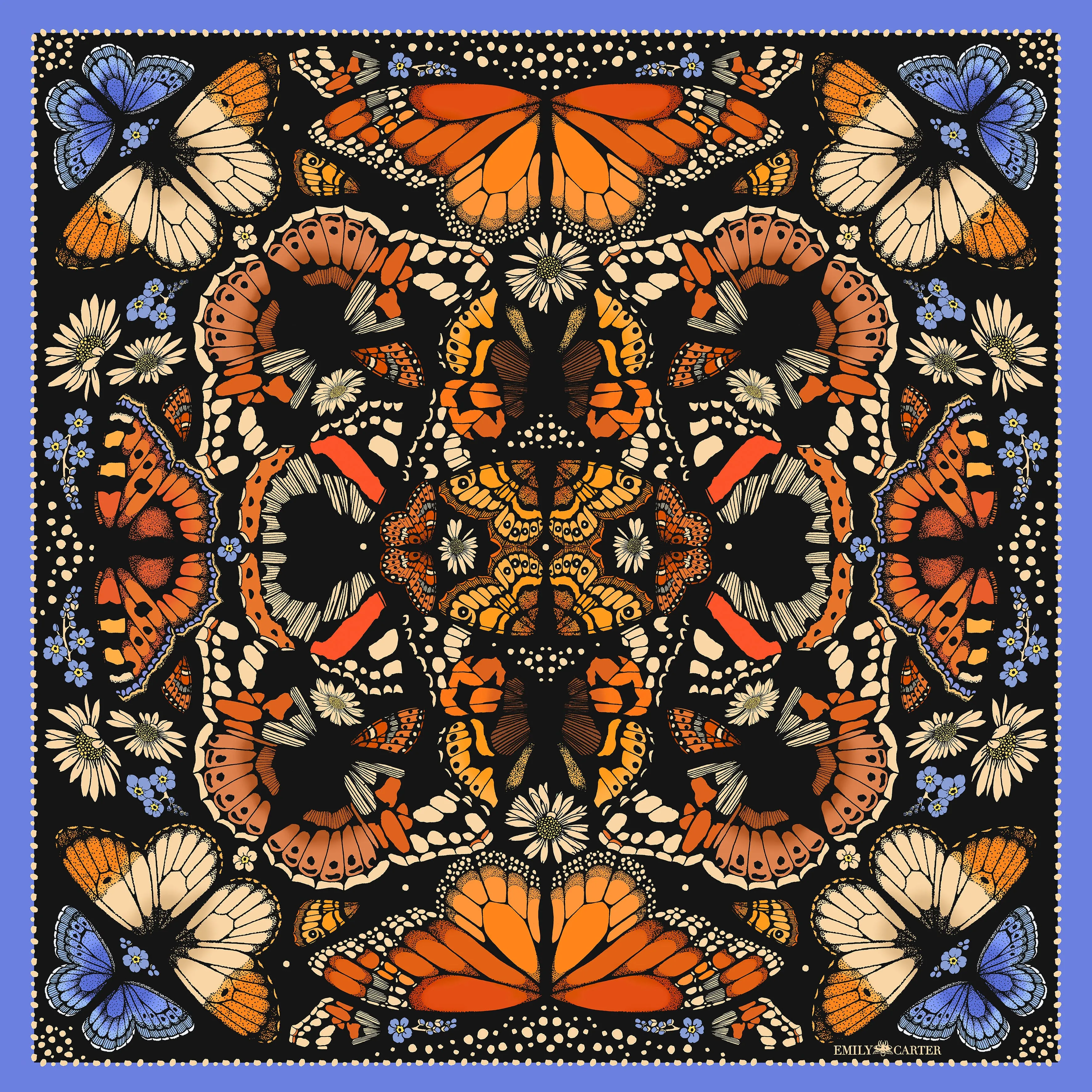 The British Butterfly Scarf - Orange | 65x65cm [Preorder]