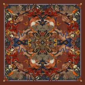 The Stag & Fox Scarf | Wool/Silk | 130x130cm [Preorder]