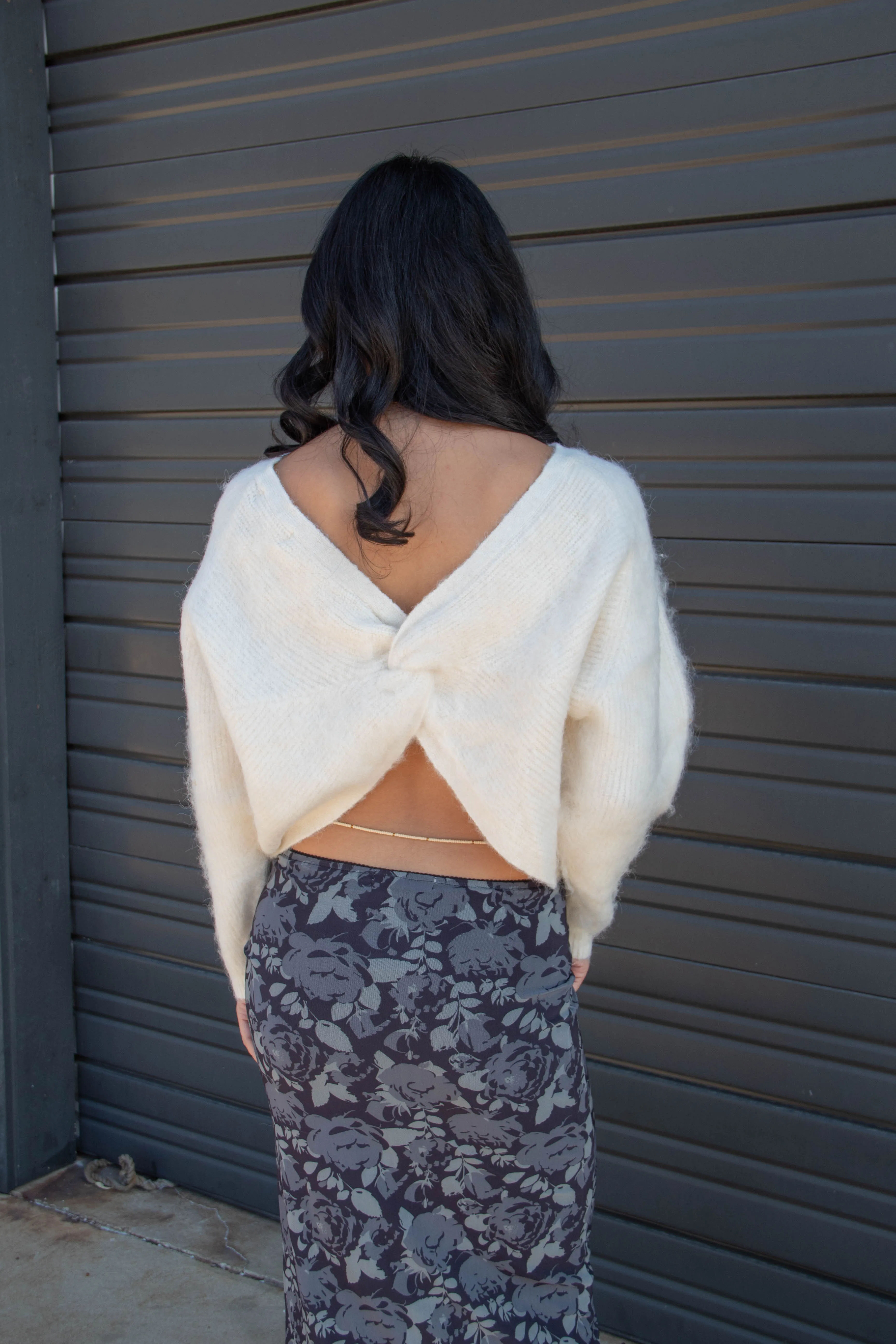 Twist Back Knit Sweater by For Good