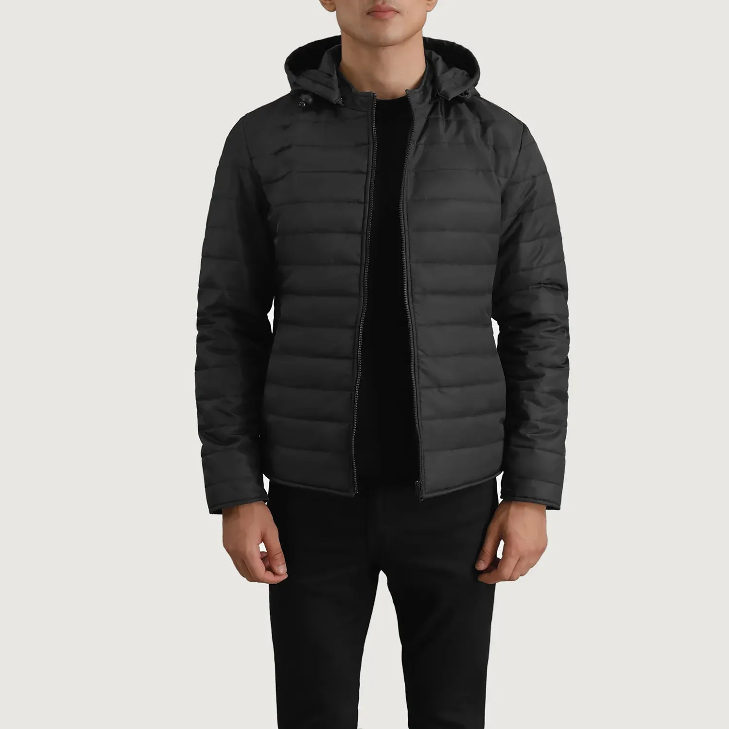 Tyler Black Hooded Puffer Jacket