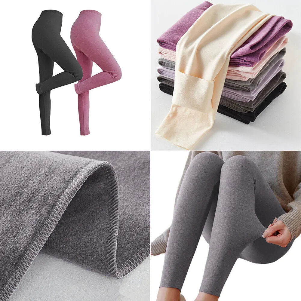 US 2-4 Pack Women's Winter Warm Fleece Plus Size Leggings Stretchy Thick 2XL 3XL