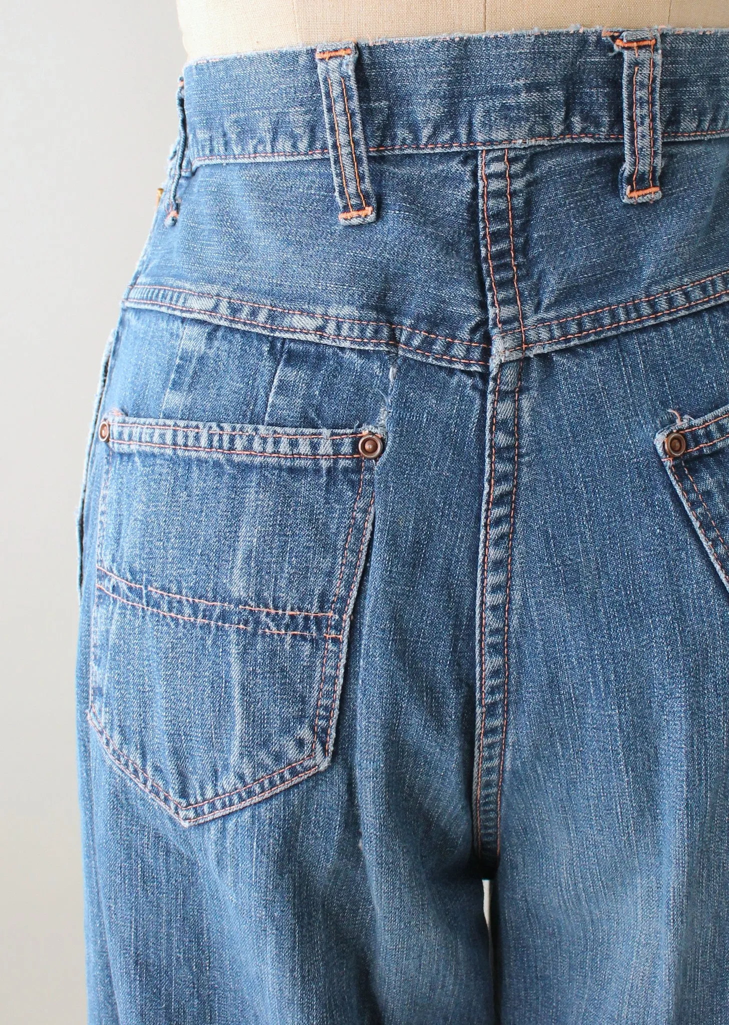 Vintage 1950s Distressed Denim Jeans