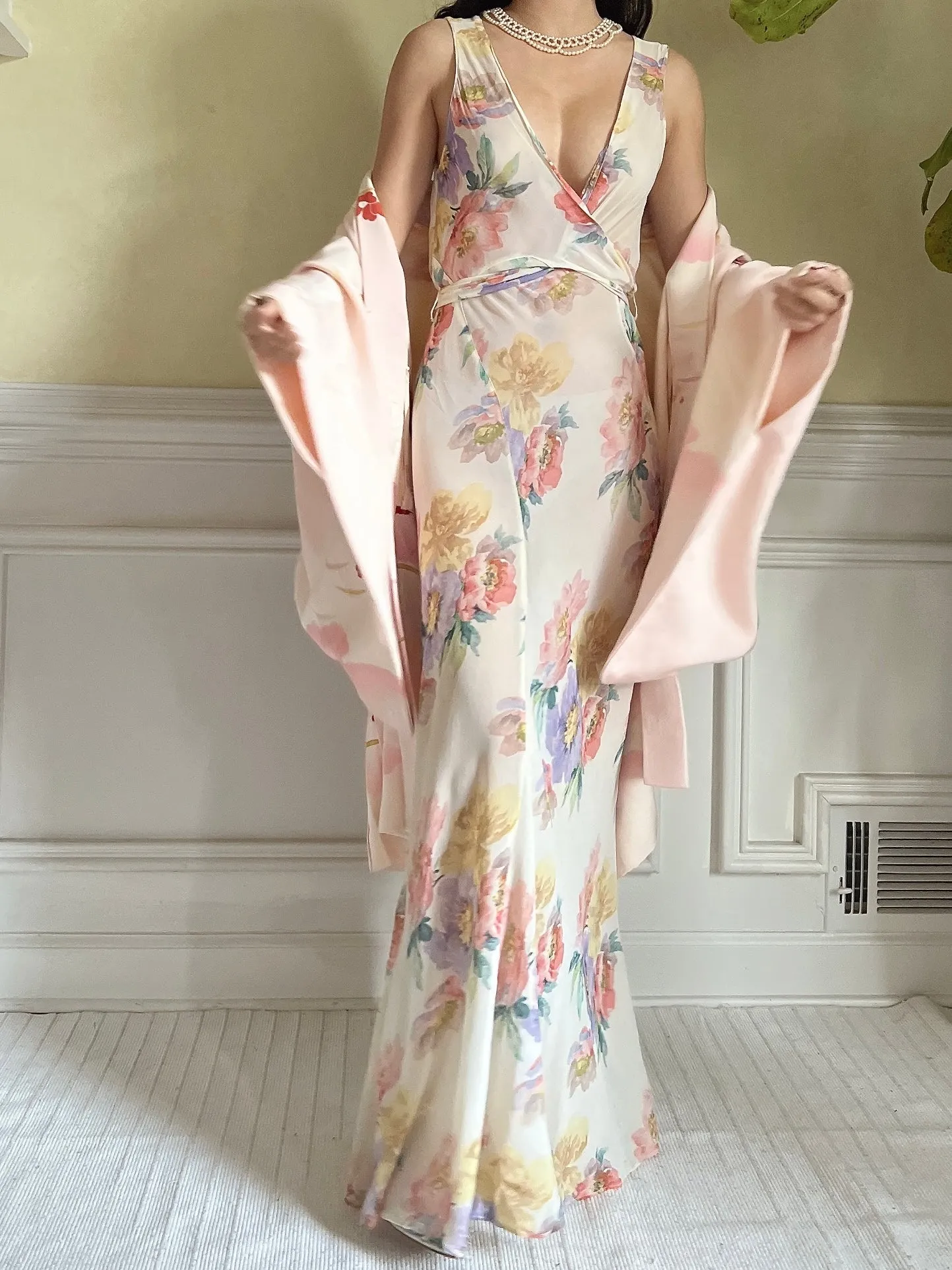 Vintage Pink Silk Kimono Jacket - OSFM