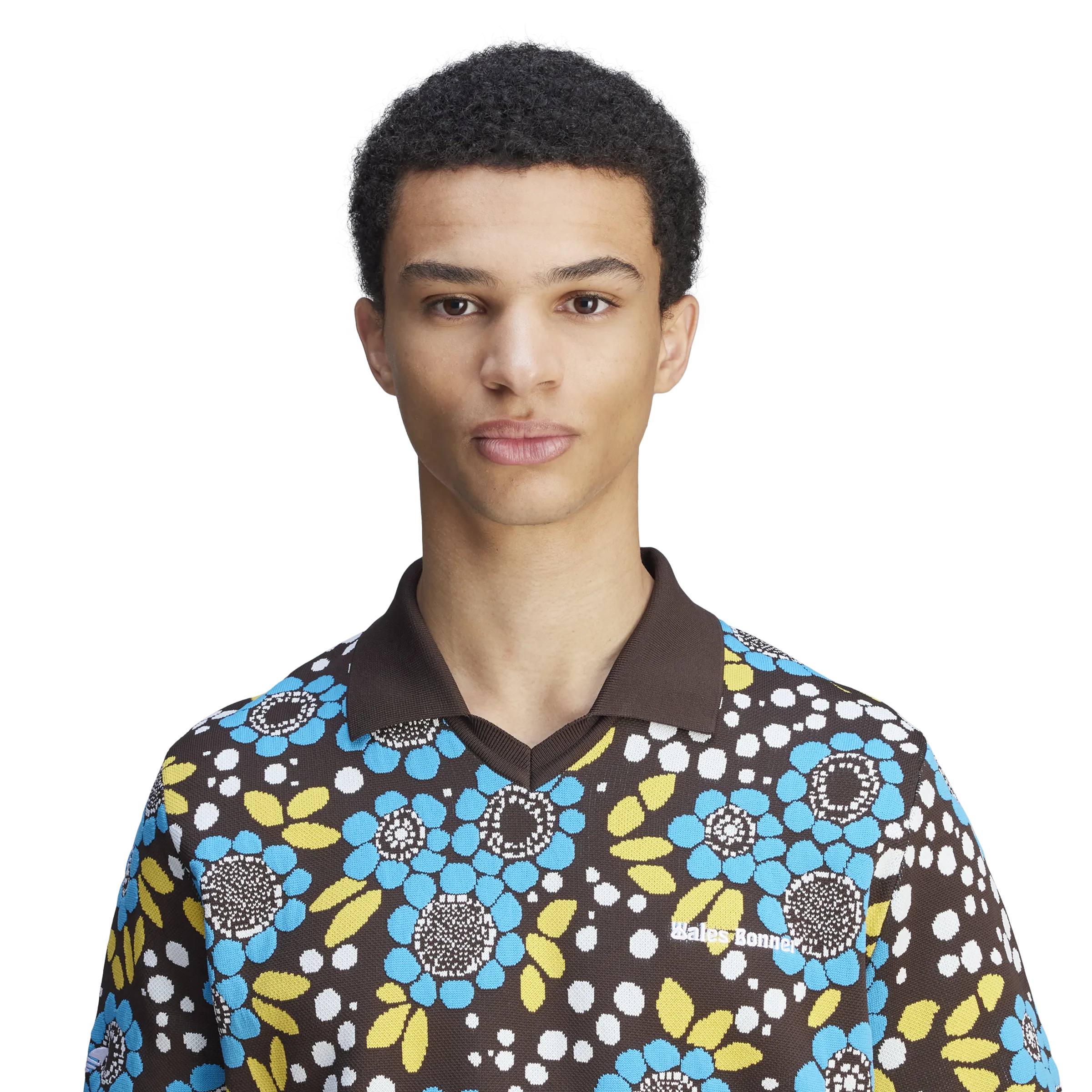   Wales Bonner Knit Floral Polo Tee 'Multi'