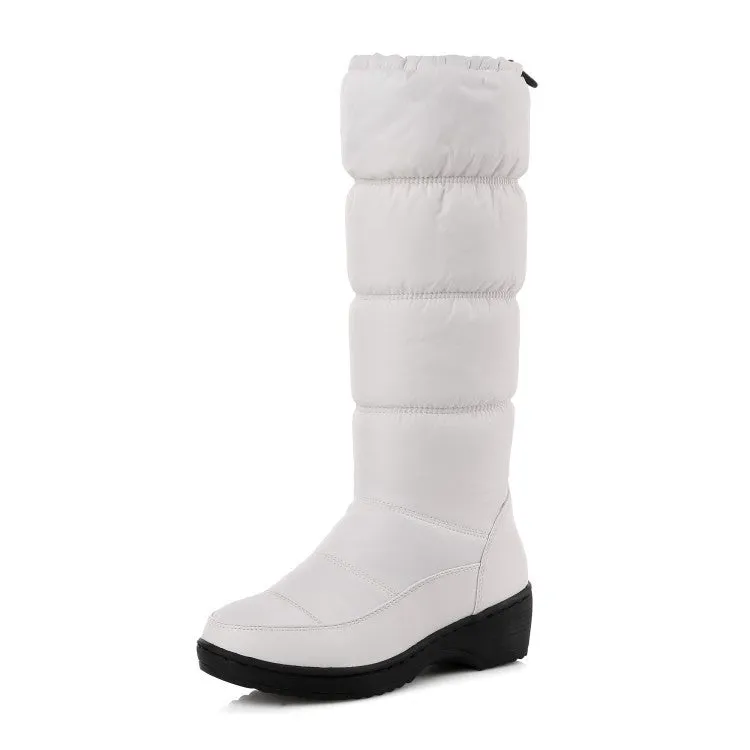 Water-proof Antiskid Knee High Snow Boots Wedge Heels for Woman