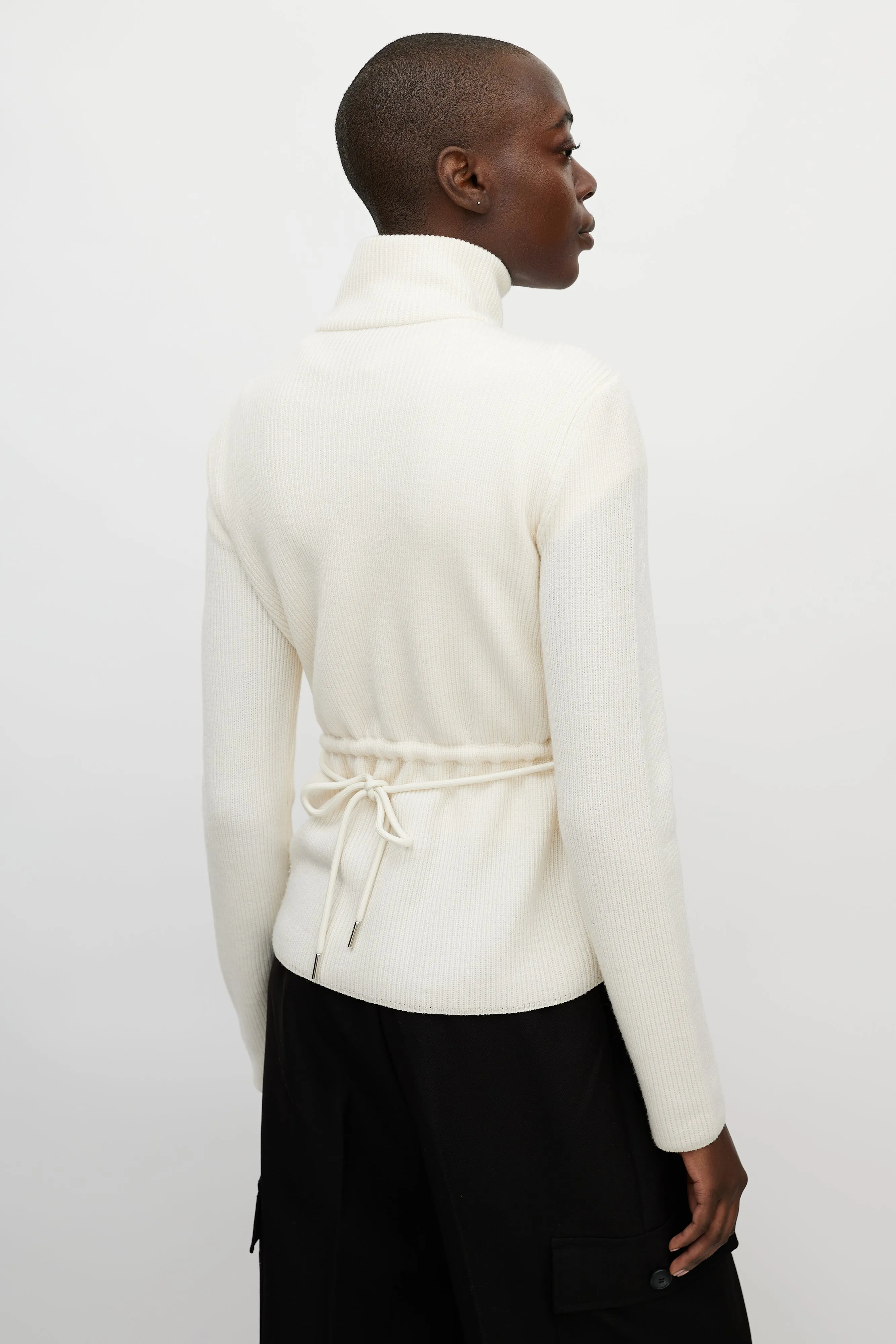 White Nylon & Wool Puffer Jacket