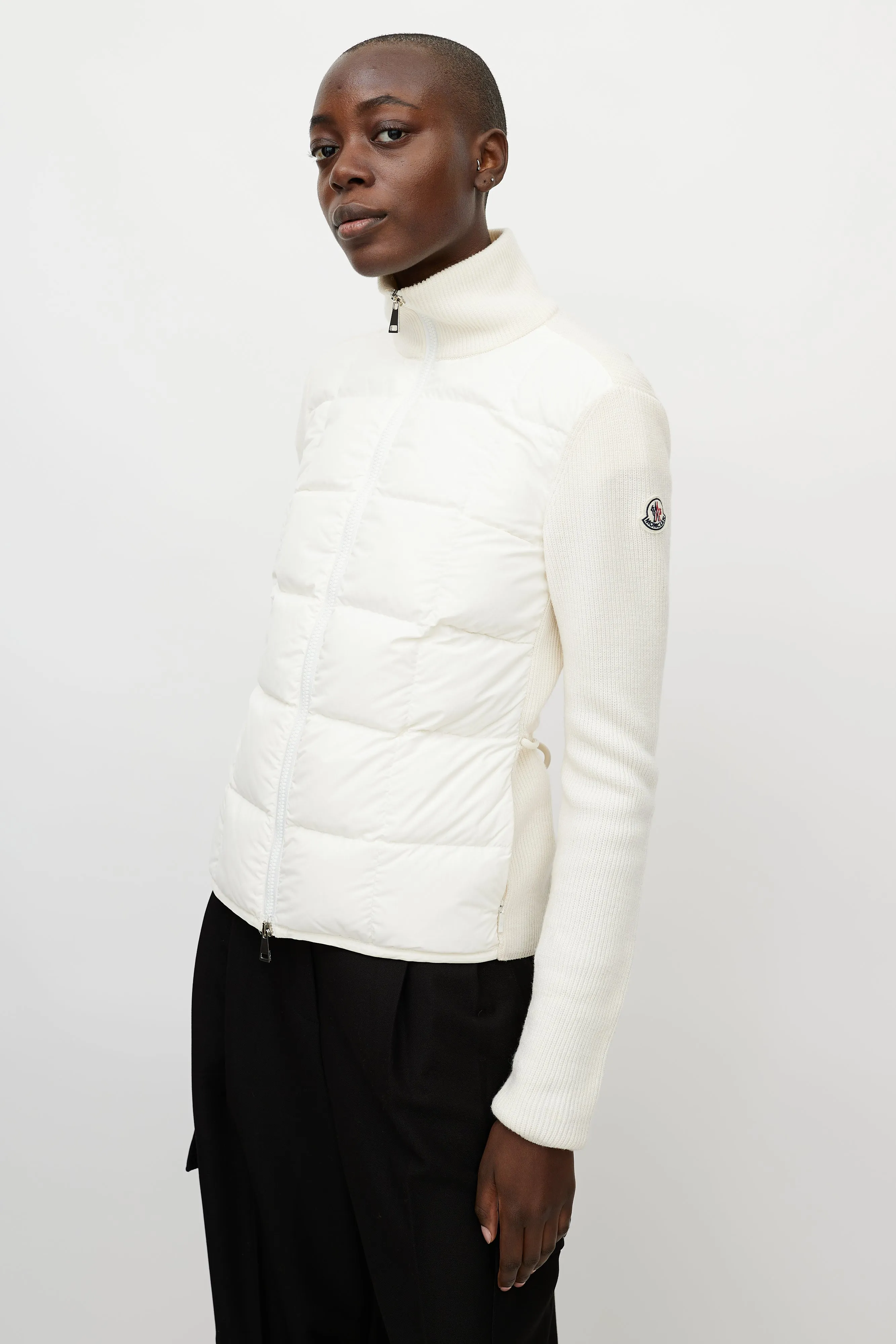 White Nylon & Wool Puffer Jacket