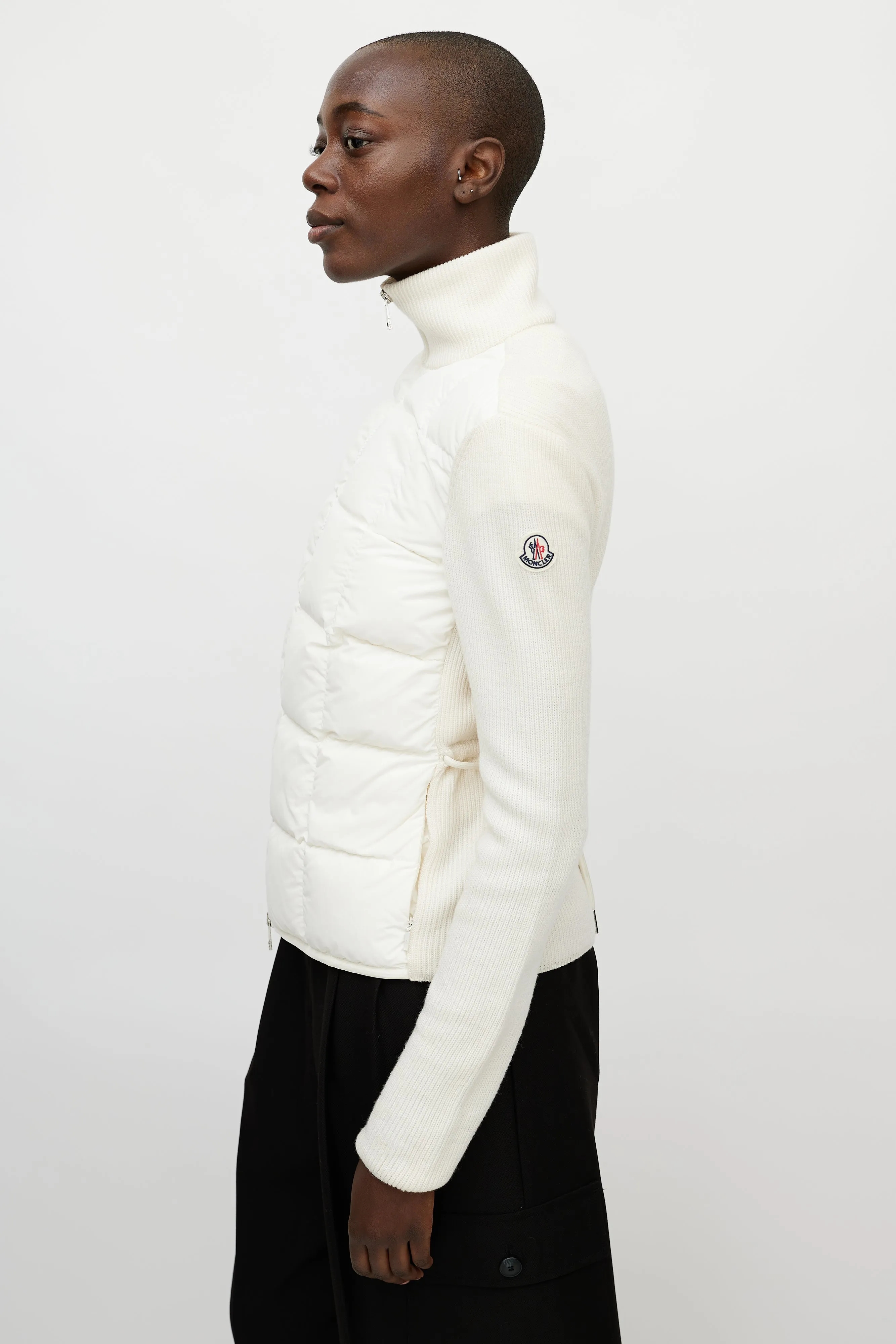 White Nylon & Wool Puffer Jacket