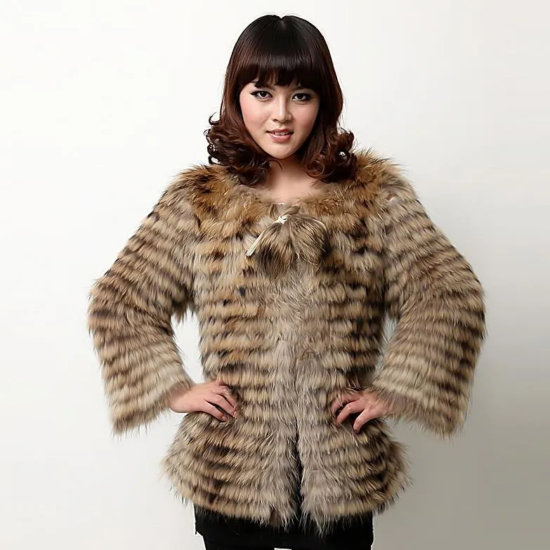 Winter coats for women Raccoon  Fur coat 13060