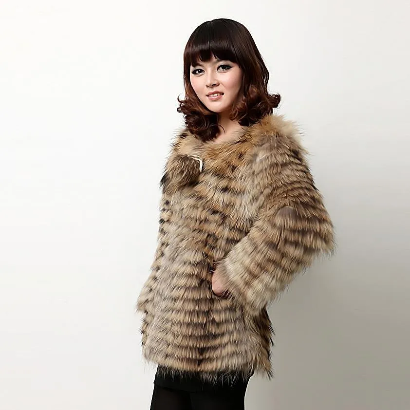 Winter coats for women Raccoon  Fur coat 13060