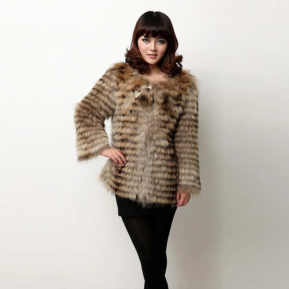 Winter coats for women Raccoon  Fur coat 13060