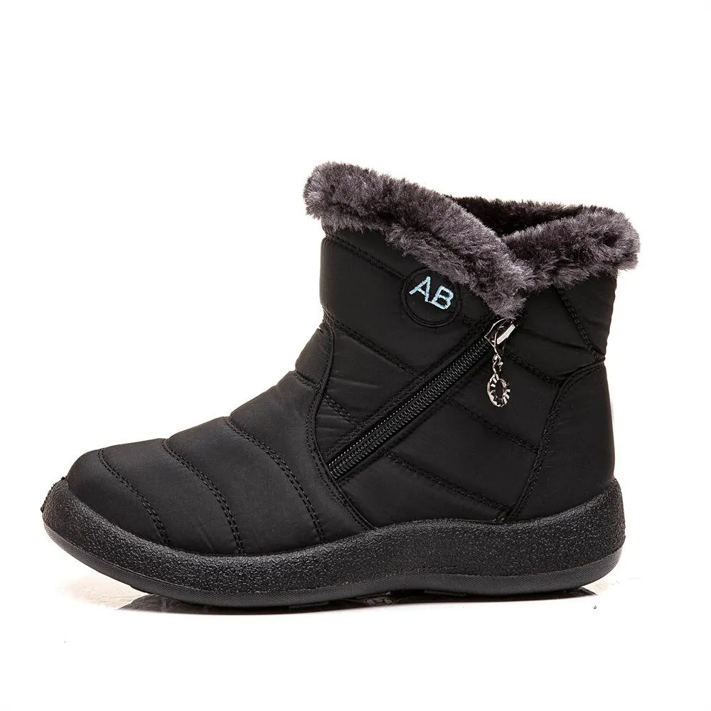 Women Winter Snow Boots Ankle Short Boots Slip On Waterproof Outdoor Women Ankle Boots Fur Lined Warm Shoes