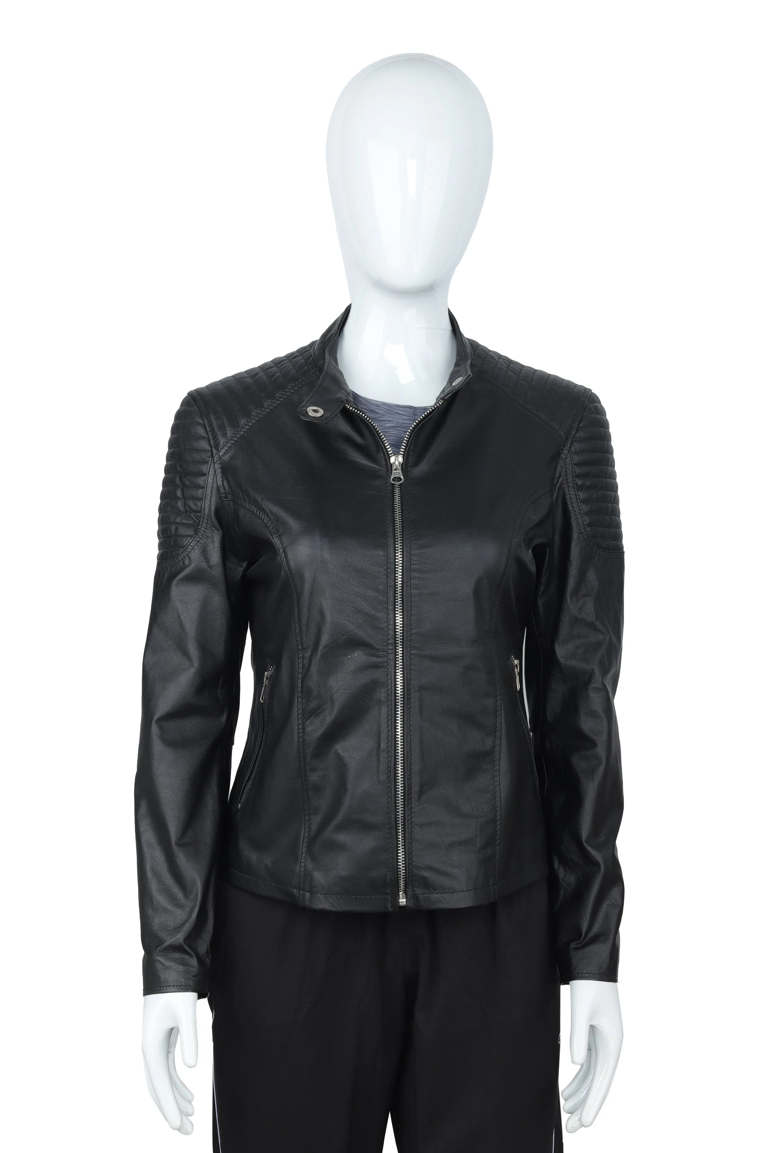 WOMENS LEATHER JACKET 41008 (BLACK)