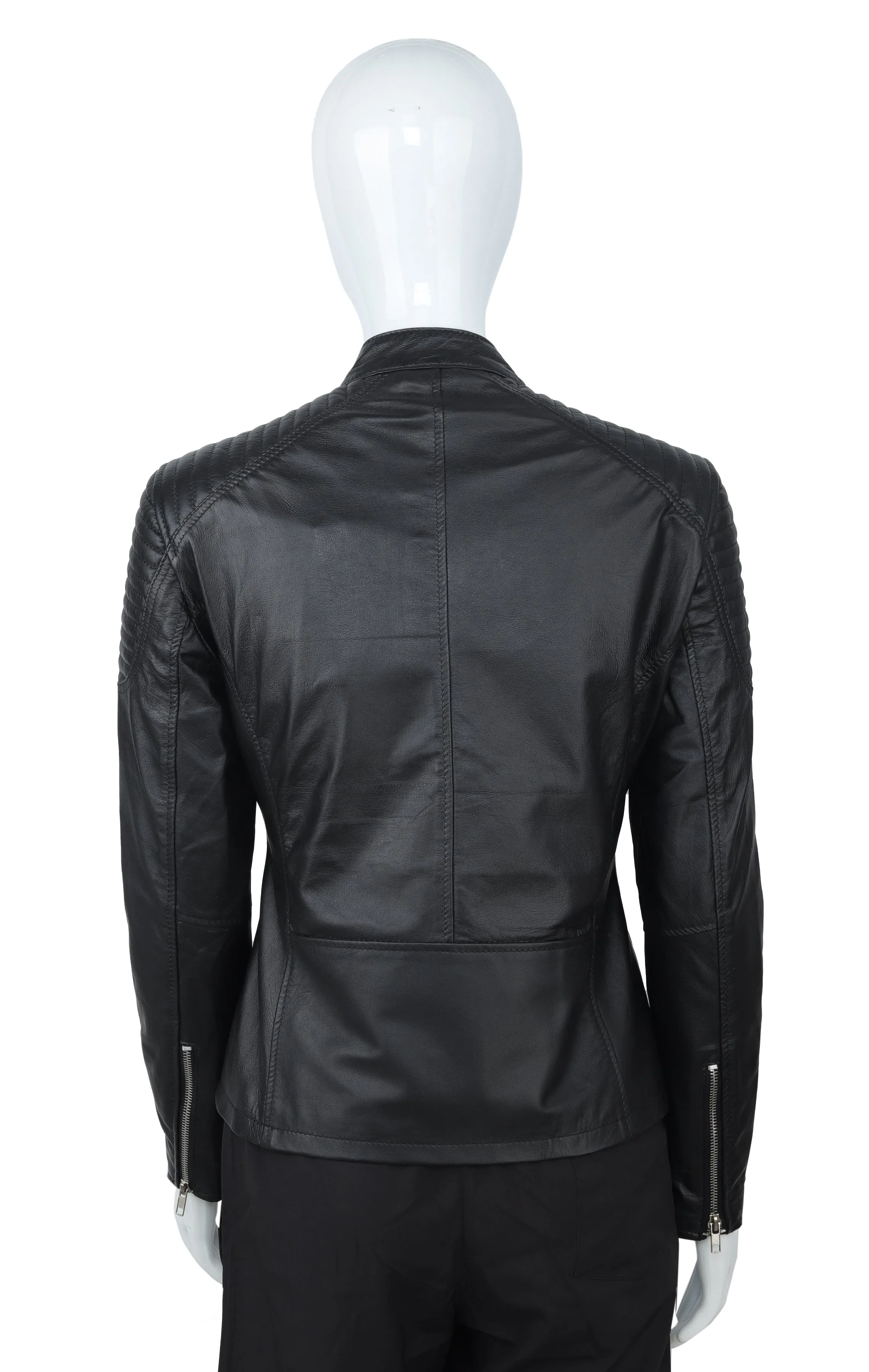 WOMENS LEATHER JACKET 41008 (BLACK)