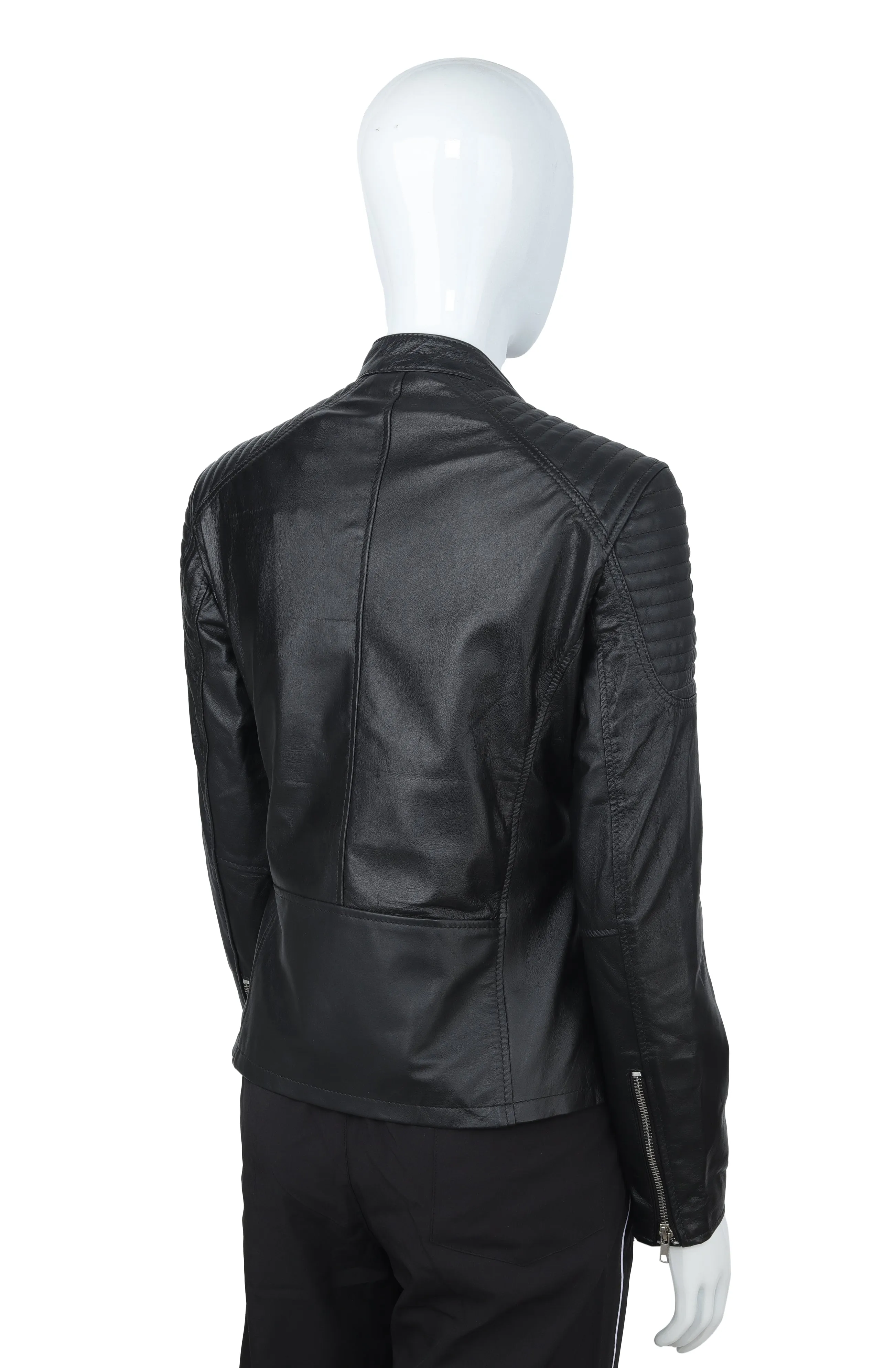 WOMENS LEATHER JACKET 41008 (BLACK)